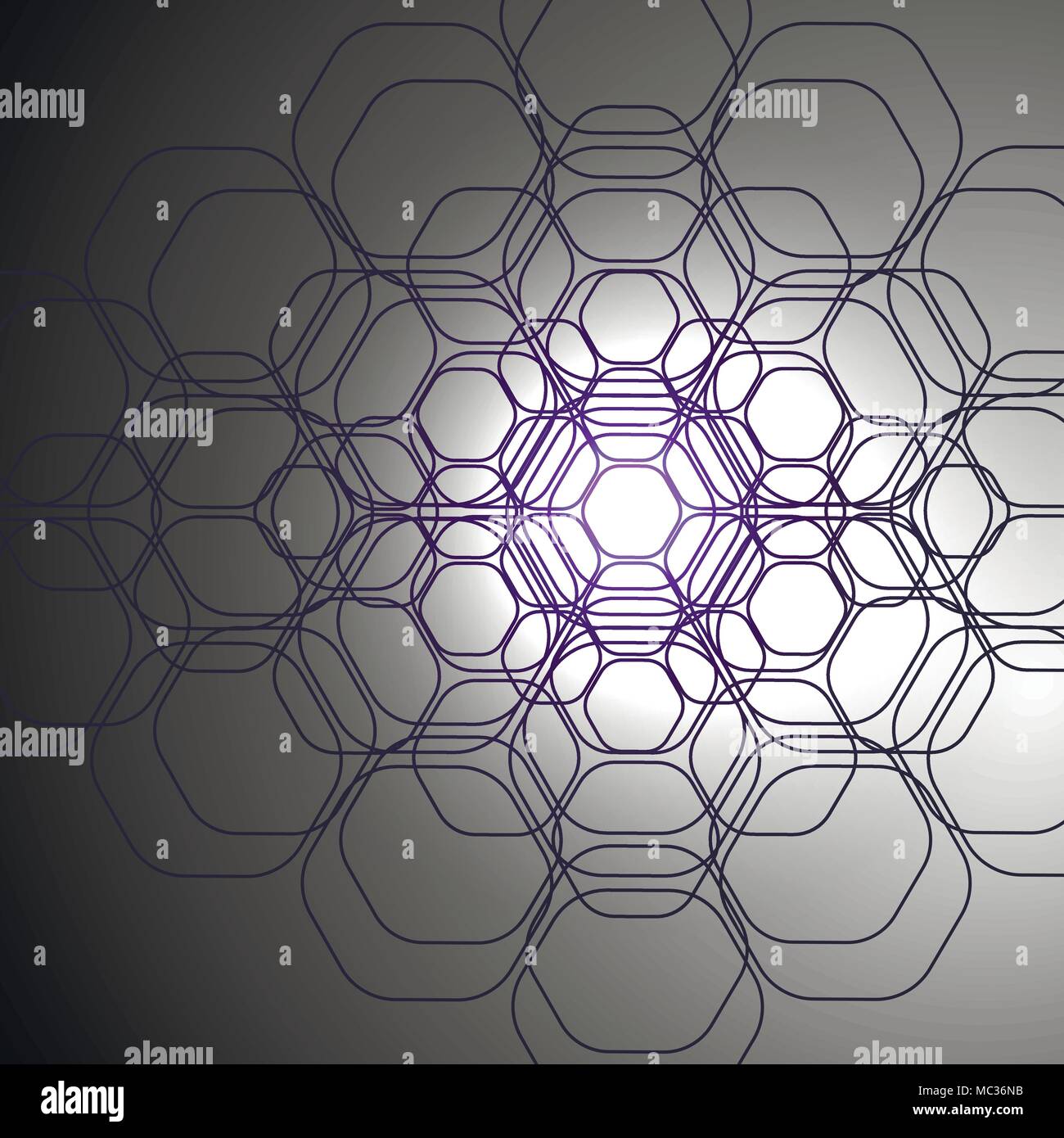 Vector background hexagonal. L'image monochrome créatif qui peut être utilisé comme bannière. Illustration de Vecteur