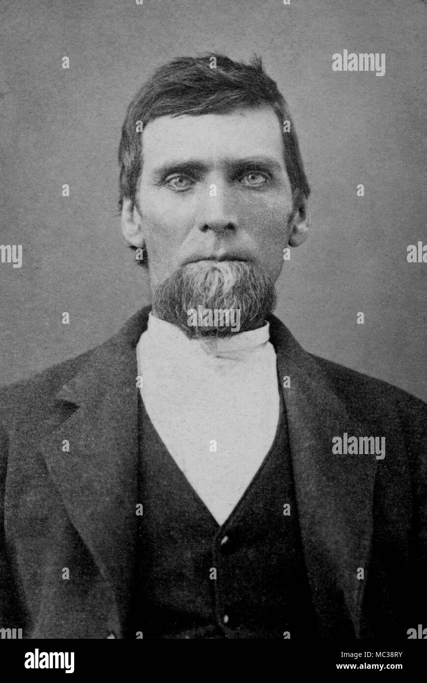 Un homme aux yeux d'acier fixe au dos dans un fin du xixe siècle, portrait, ca. 1895. Banque D'Images