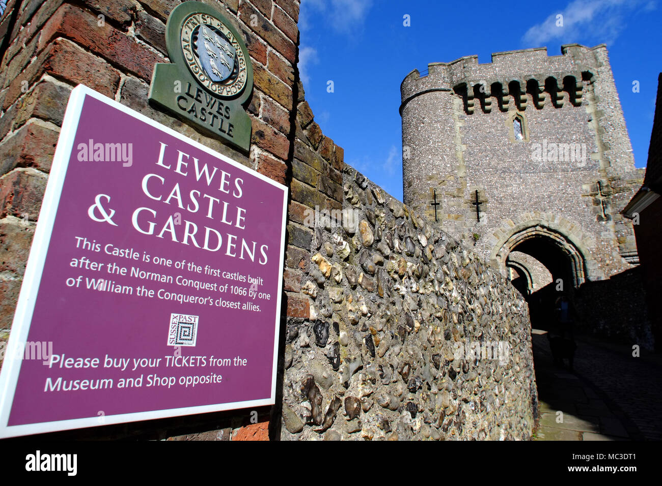 Château de Lewes et Barbican, Lewers, East Sussex Banque D'Images