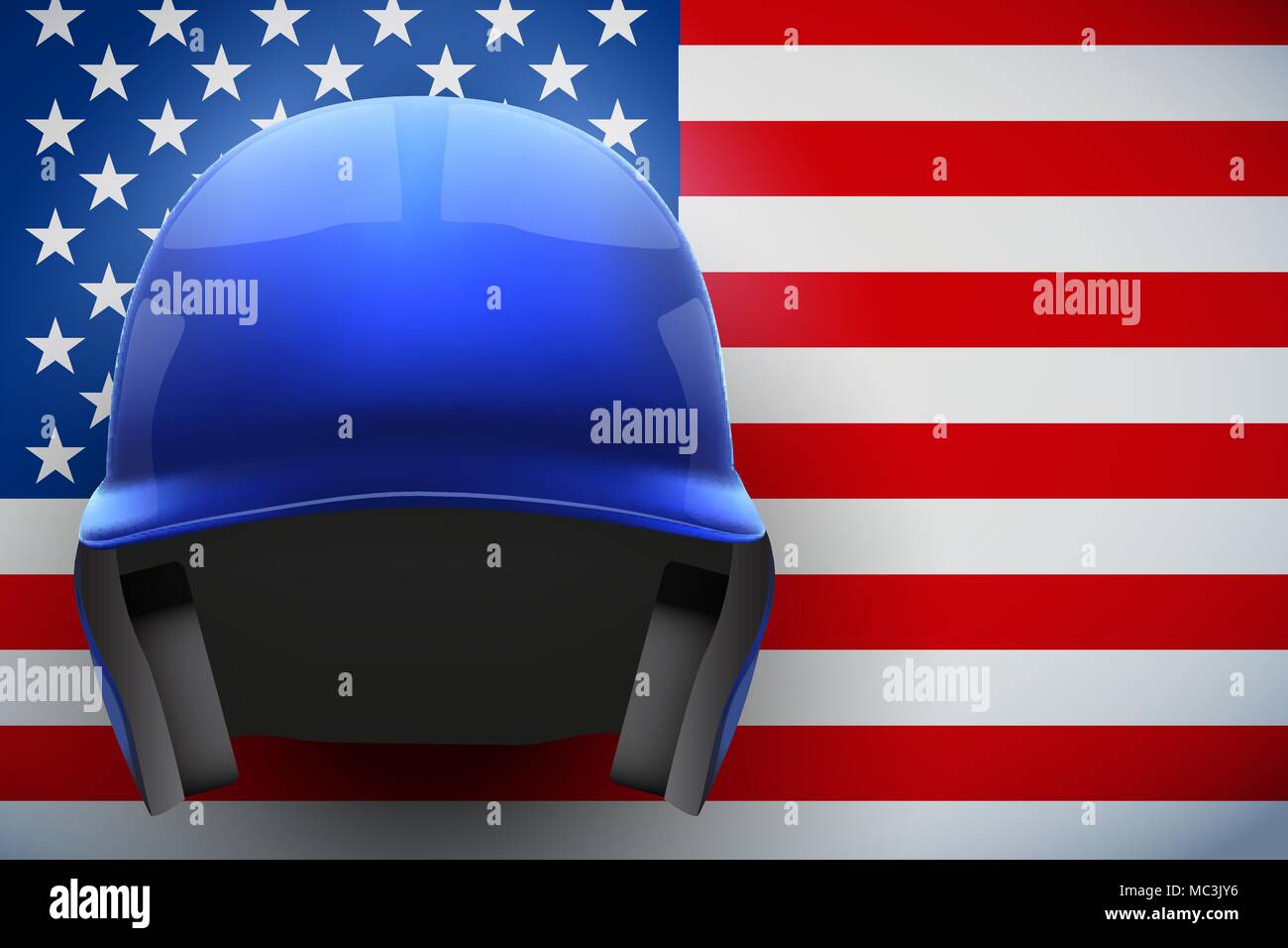 Casque de baseball et drapeau Américain Illustration de Vecteur