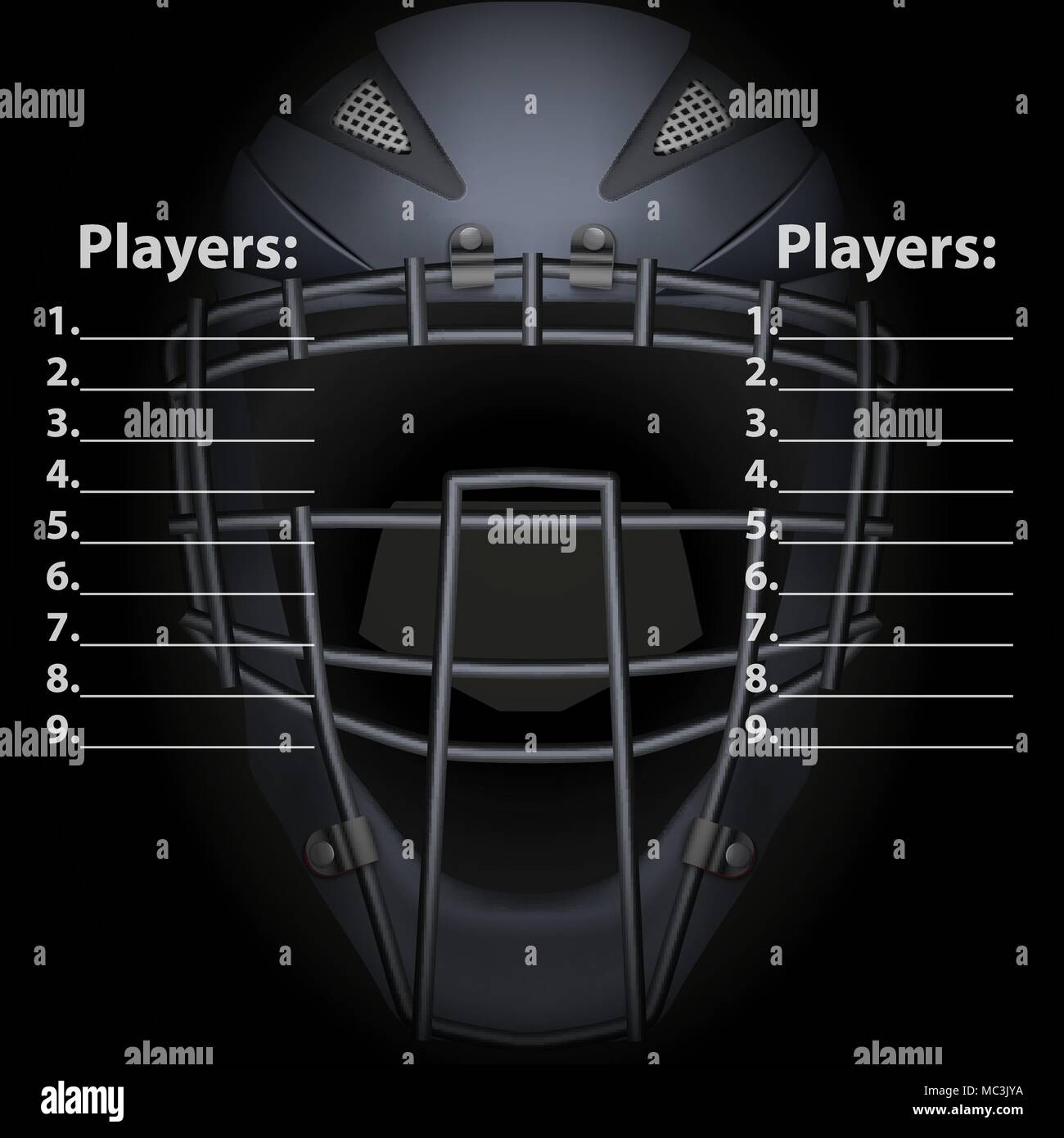 Casque Masque de Baseball Illustration de Vecteur