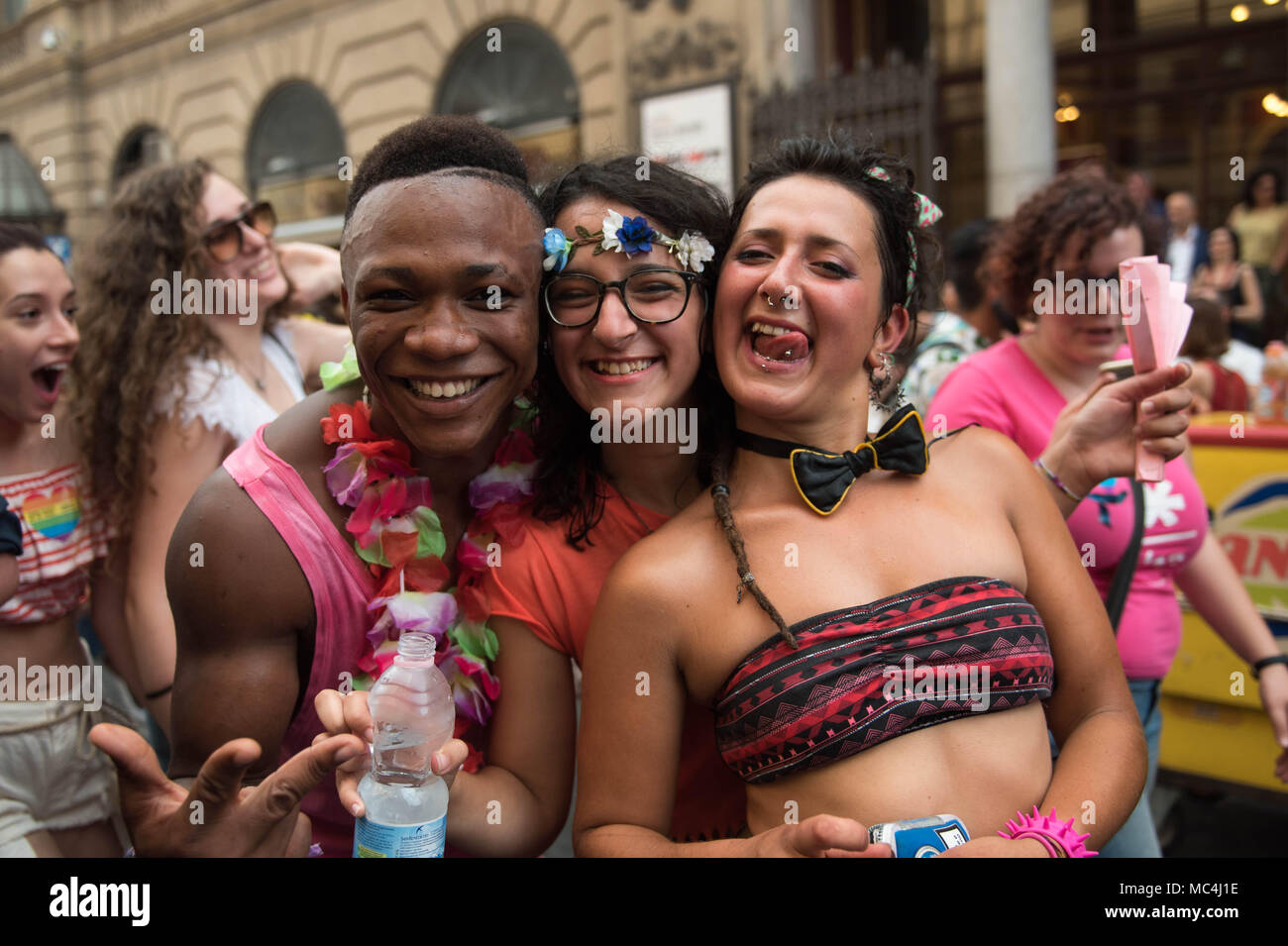 La fierté de Palerme, le grand gay pride dans la région méditerranéenne Banque D'Images