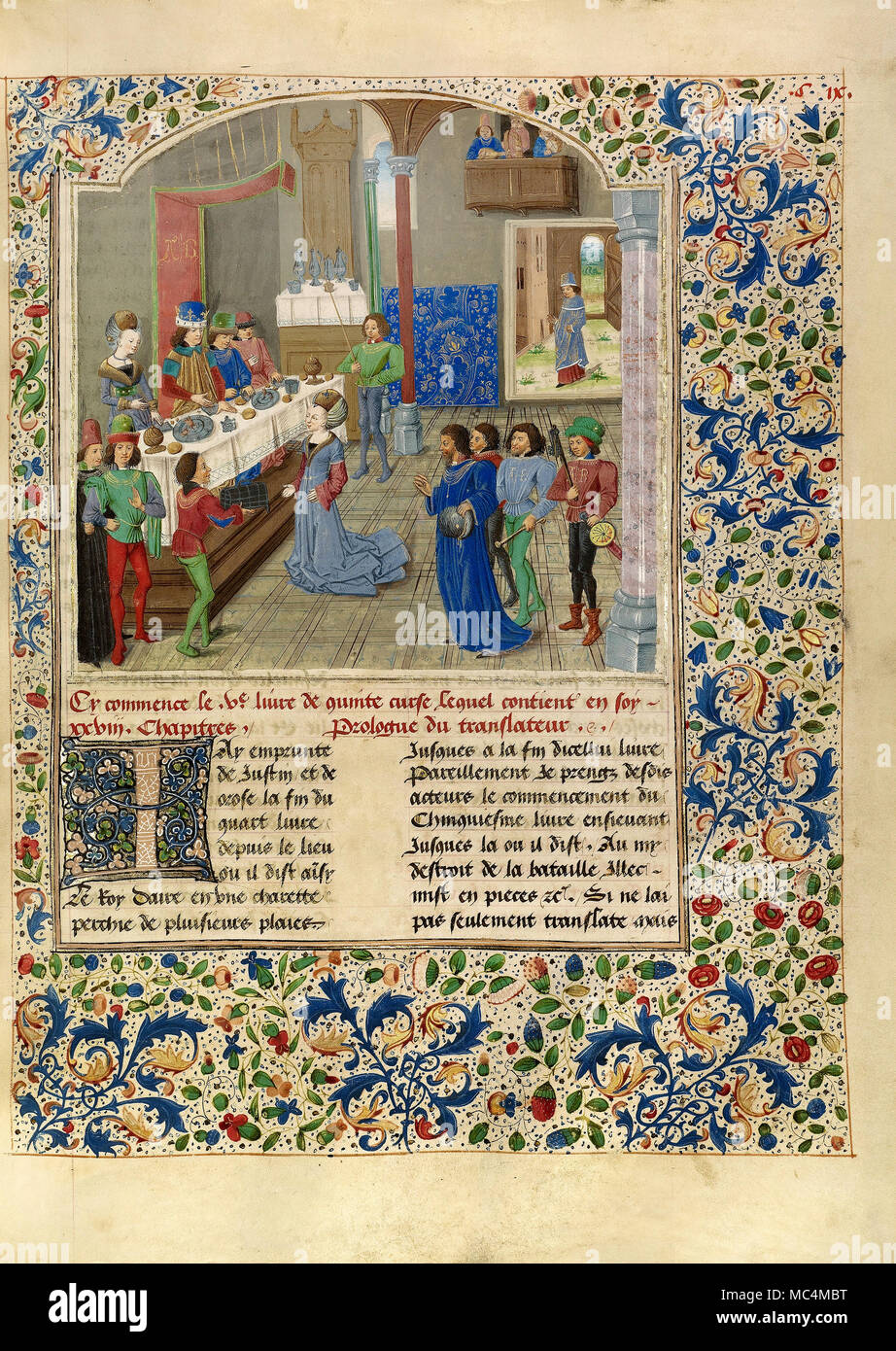 Maître du Jardin de vertueuse - Alexander et la nièce d'Artaxerxès III. Circa 1470-1475. 'Couleurs Tempera, feuille d'or, d'or, peinture et encre sur par Banque D'Images