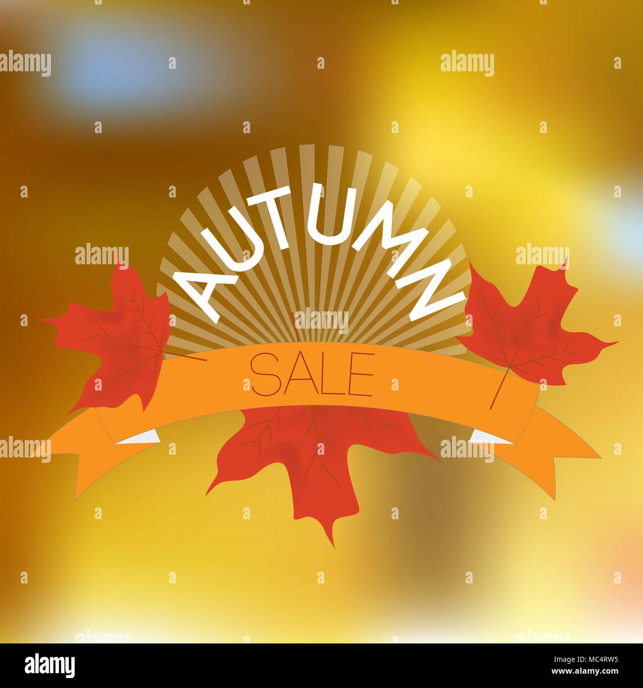 Abstraite automne vente fond avec la chute des feuilles rouges Illustration de Vecteur