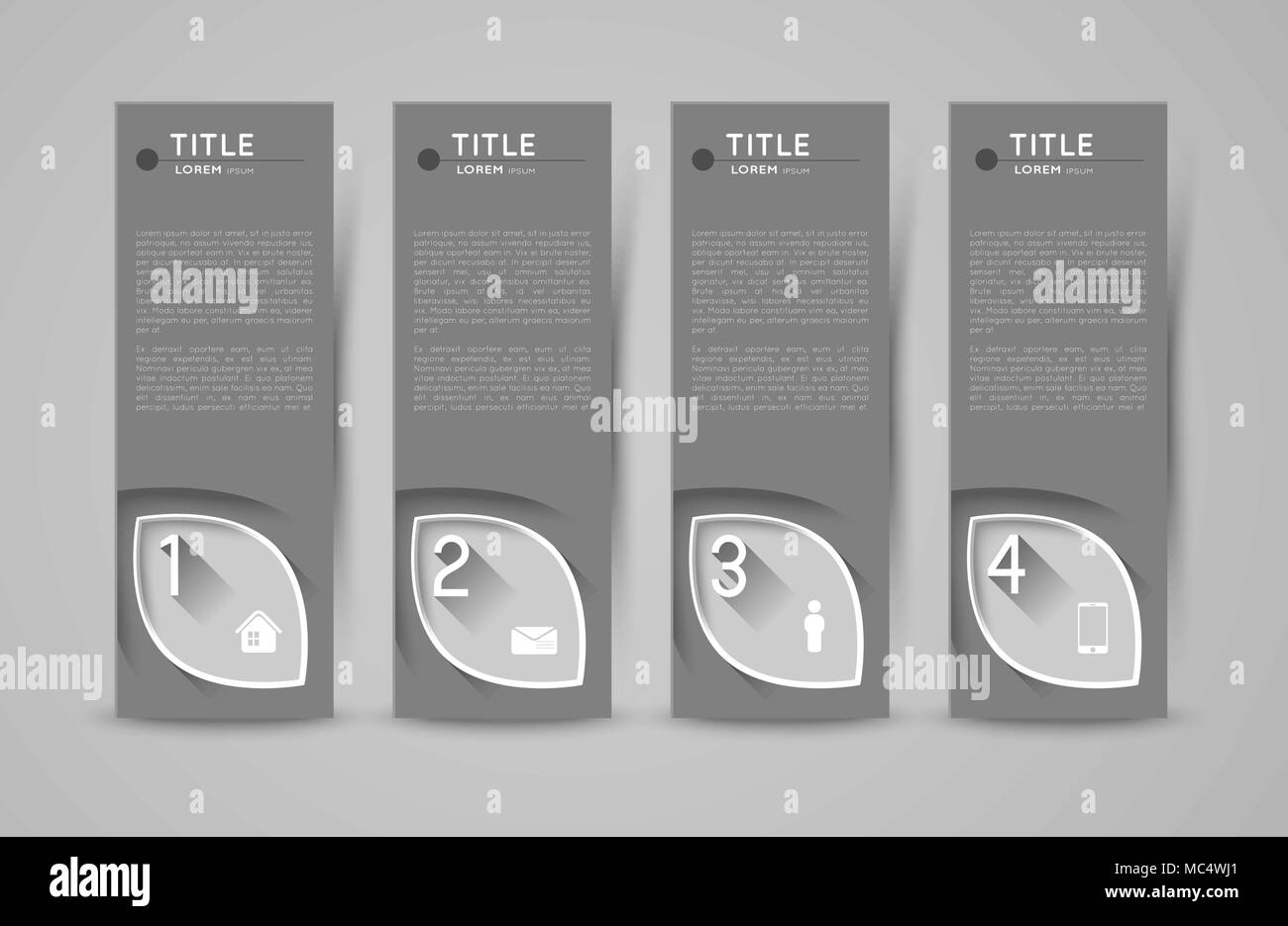 Infographie option avec des icônes, des bannières verticale modèle de conception Illustration de Vecteur