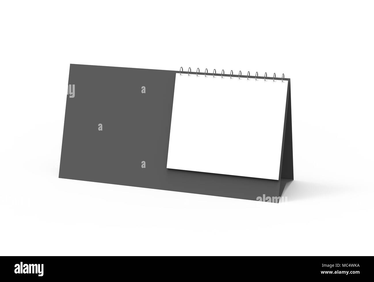 Calendrier de bureau vierge de rendu 3D, maquette du calendrier avec l'espace vide de conception utilise Banque D'Images