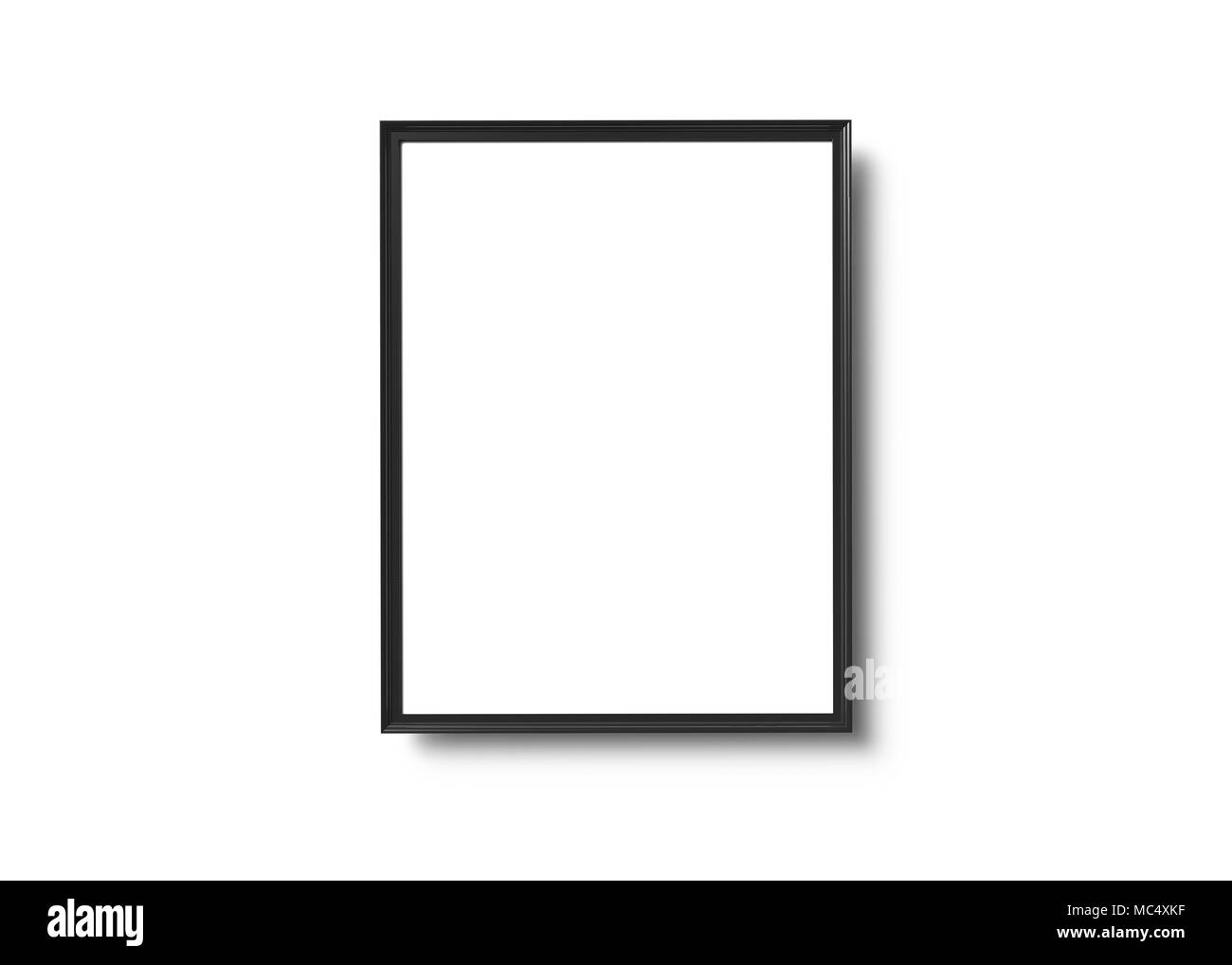 Cadre photo noir, thin frame de rendu 3D avec l'espace vide pour utilisations décoratives Banque D'Images