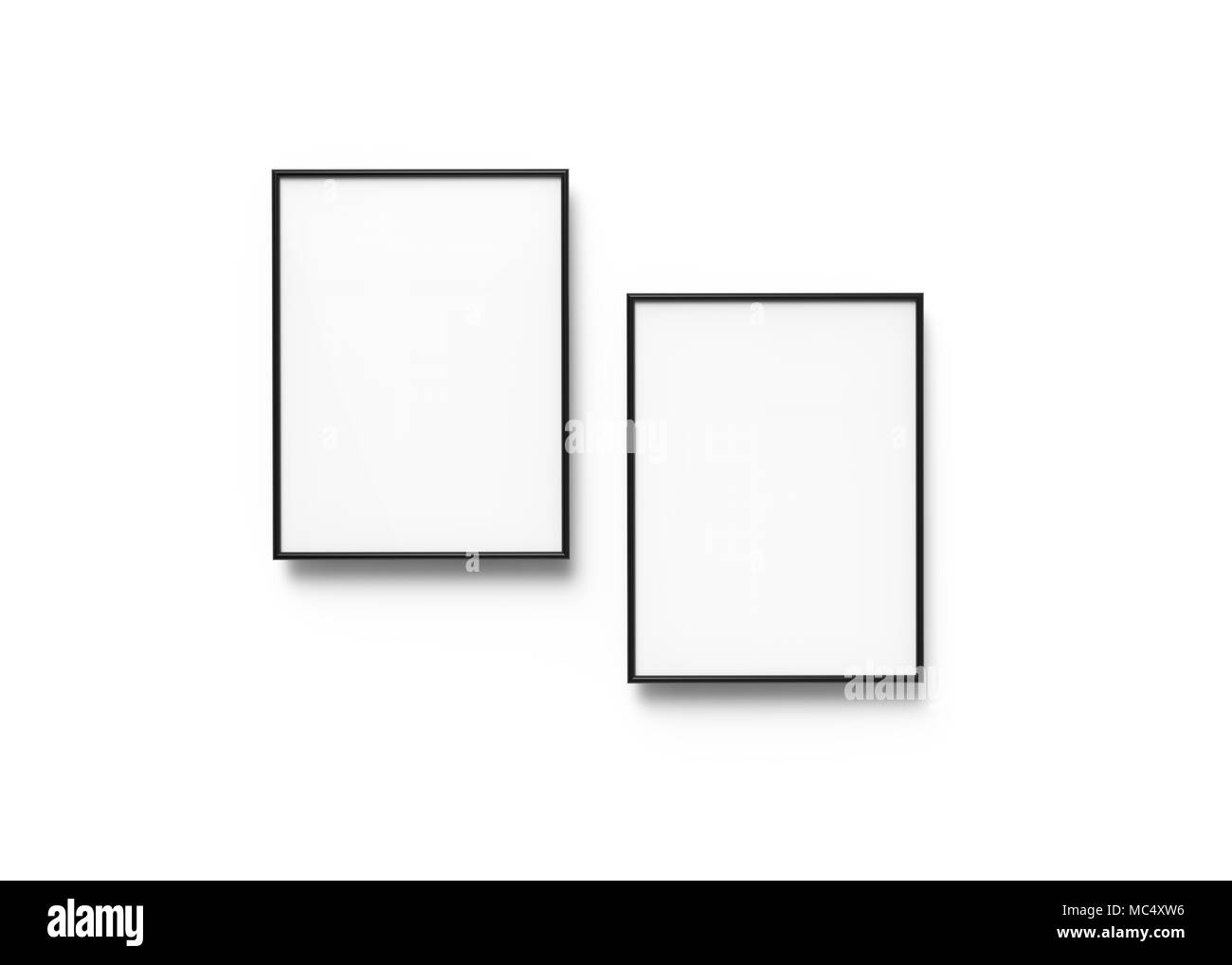 Cadres photo noir rendu 3D, avec des trames fines pour la décoration de l'espace vide utilise Banque D'Images