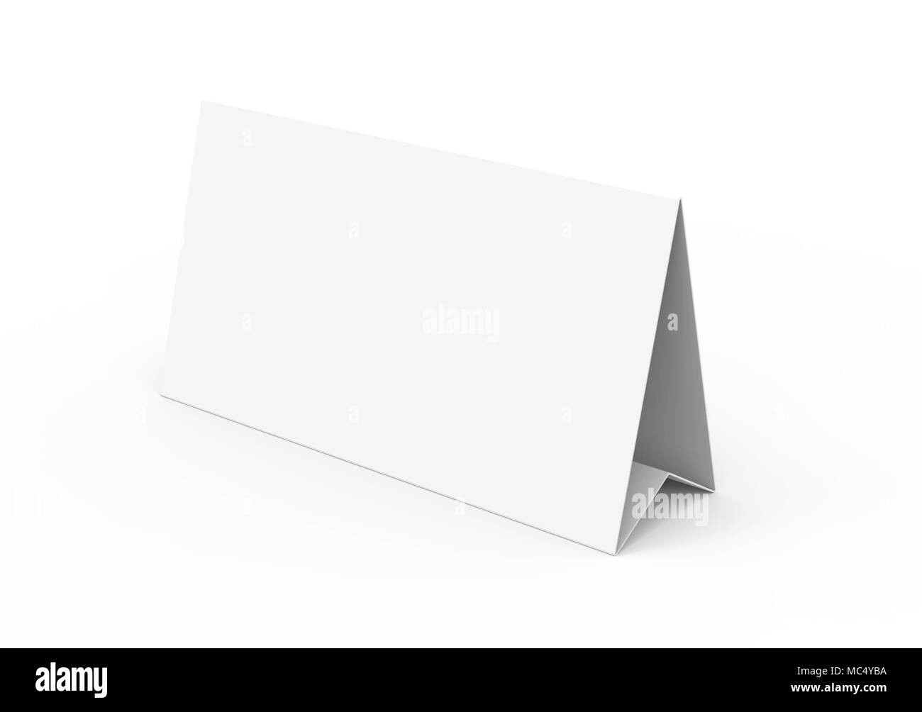 Le papier blanc, modèle de tente tente blanche avec carte de l'espace vide en 3D render Banque D'Images