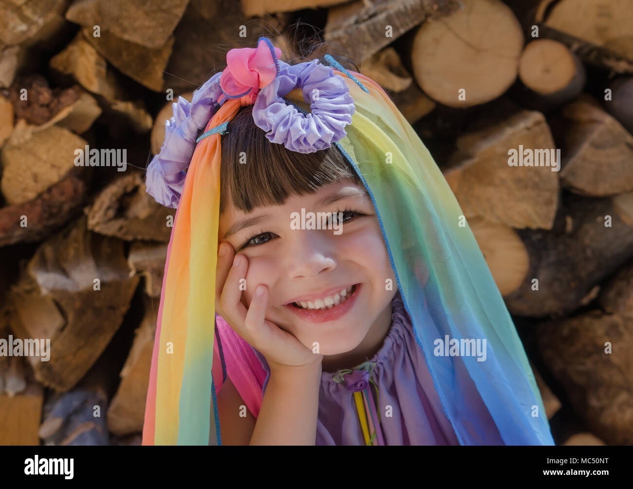 Cute Little Girl Smiling Banque D'Images