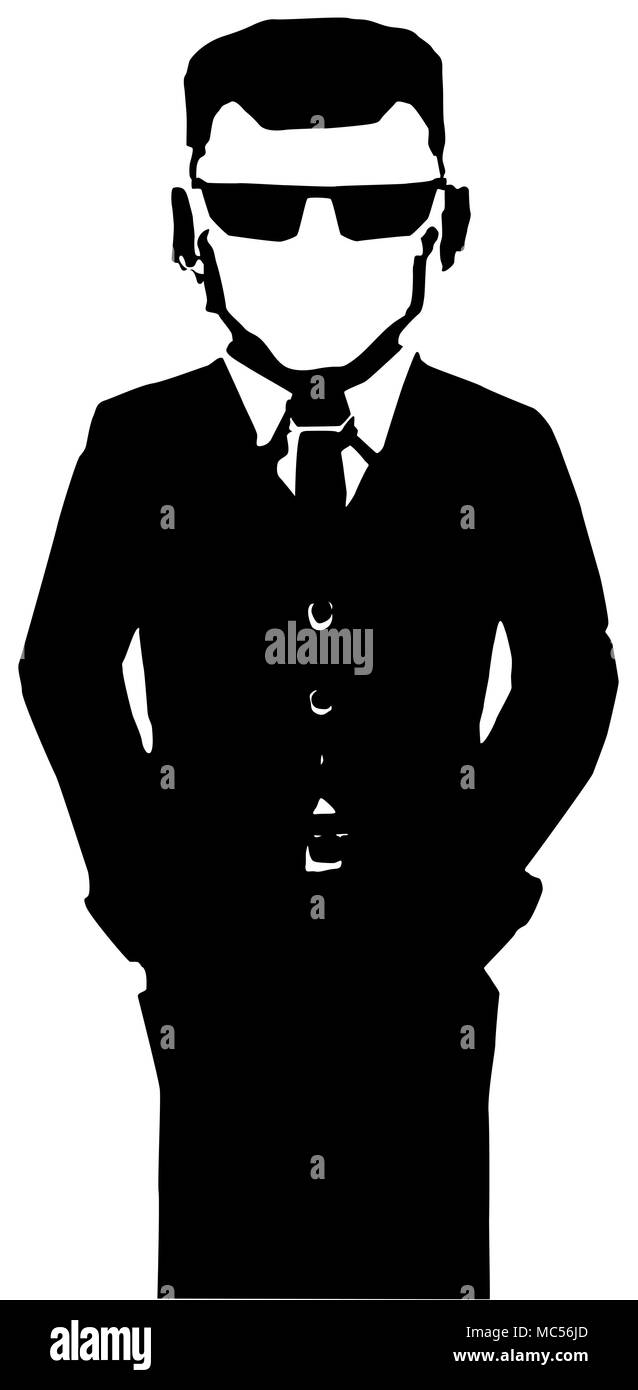 La figure de l'agent noir pochoir stylisé, illustration vectorielle, vertical, isolé Illustration de Vecteur