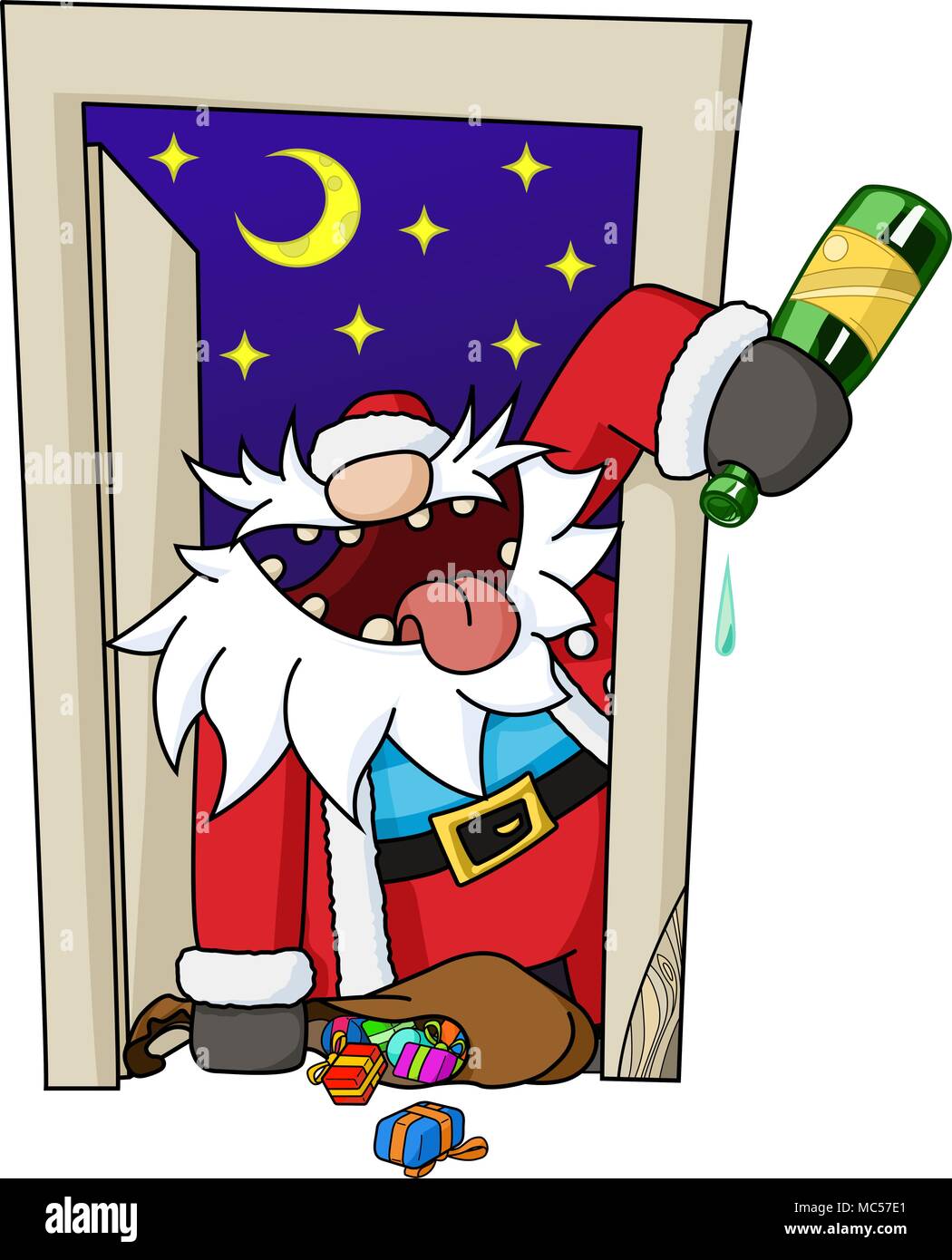 Célébration de Noël dessin animé humoristique, vector, isolé Illustration de Vecteur