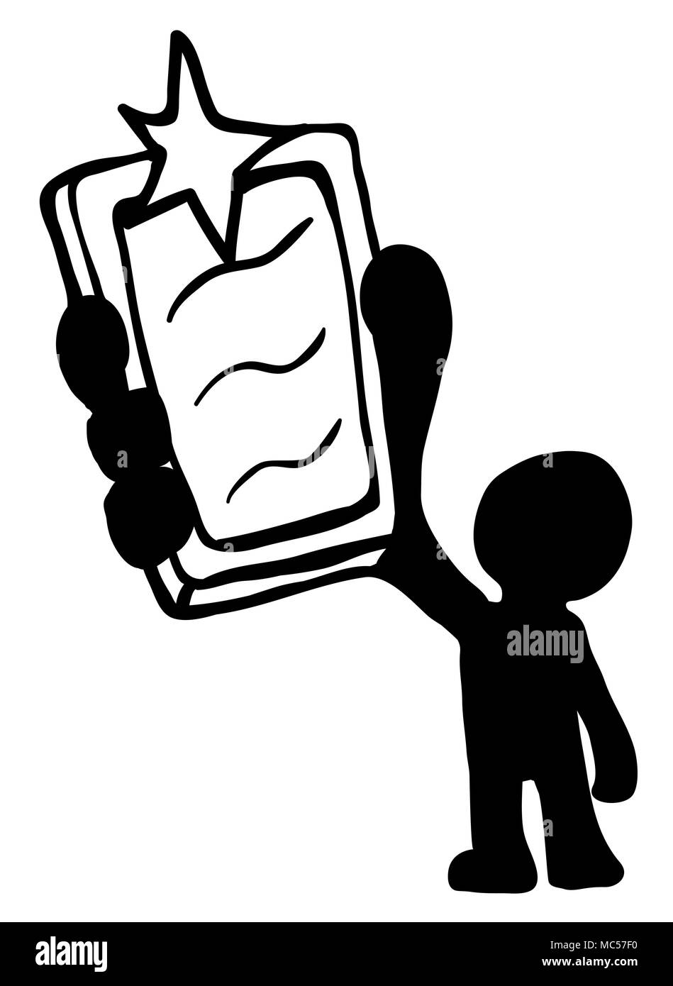 Téléphone appareil figure clignotant noir pochoir stylisé, illustration vectorielle, vertical, isolé Illustration de Vecteur