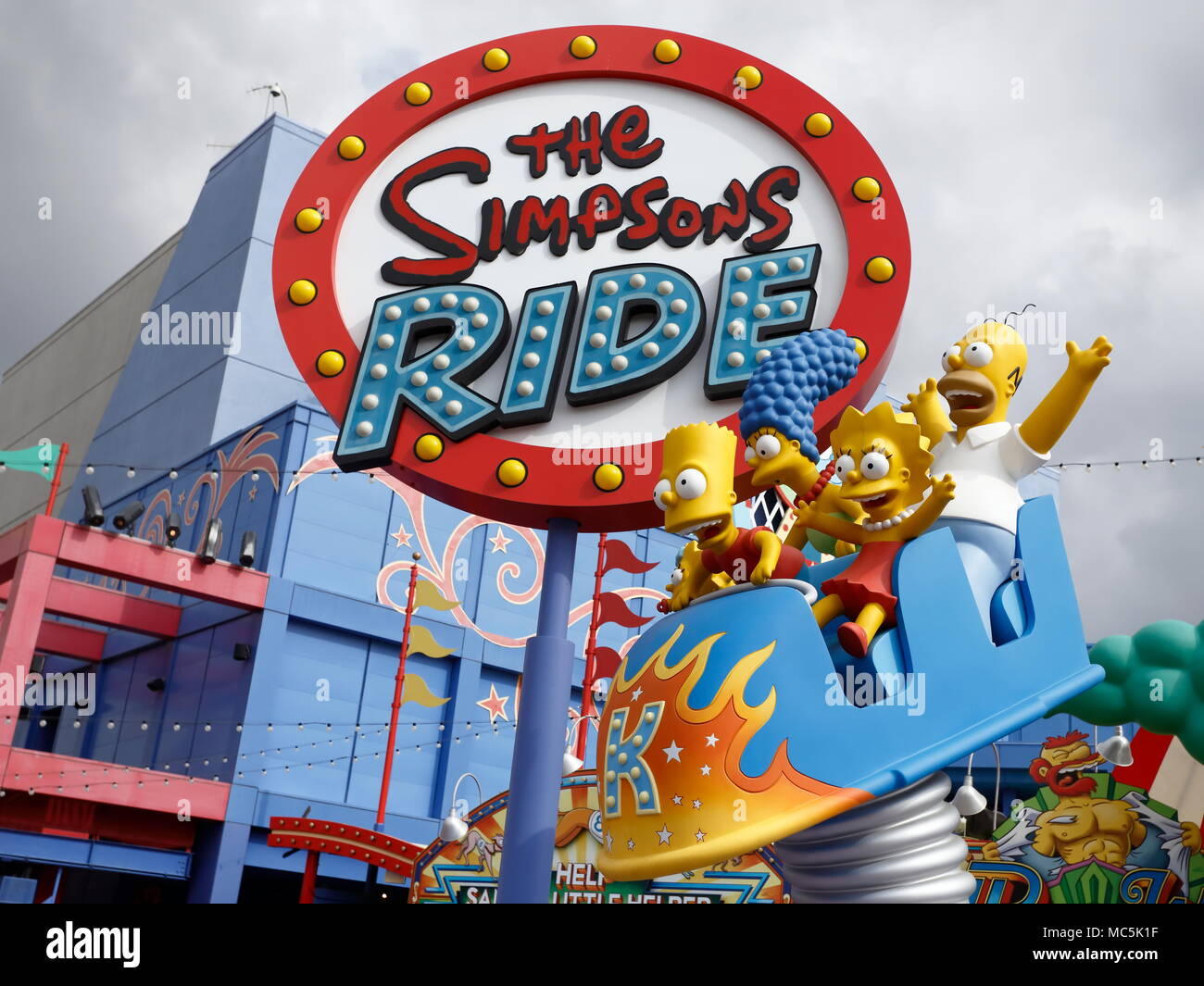 The Simpsons Ride à Universal Studios, en Californie Banque D'Images