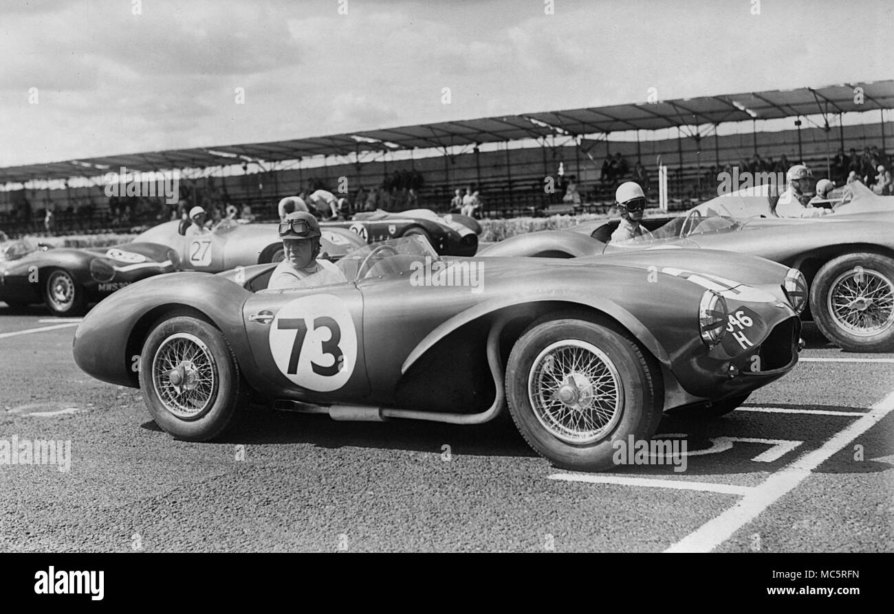 Aston Martin DB3S, Reg Parnell. Charterhall Journal Newcastle International Trophy Race. 6.8.1955 Banque D'Images