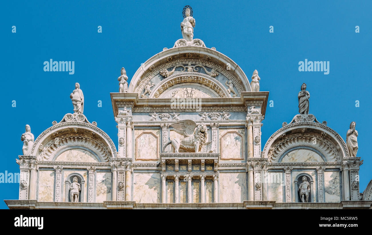 Façade de la basilique dei Santi Giovanni e Paolo - Venise, Italie Banque D'Images
