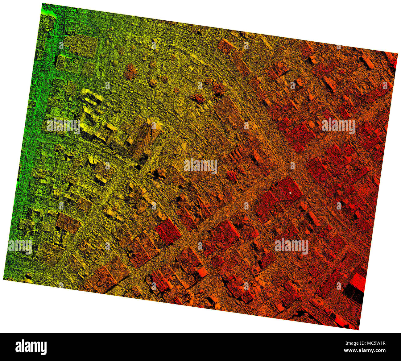 Orthorectification orthorectifiées haute résolution carte aérienne utilisée pour la photogrammétrie à Pelileo Equateur Banque D'Images