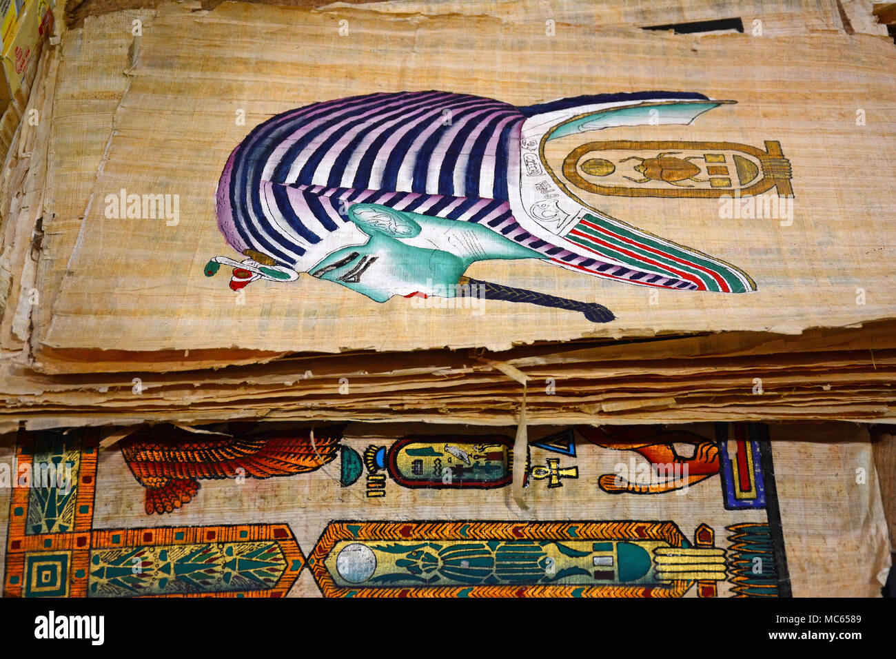 Papyrus, l'art égyptien Banque D'Images