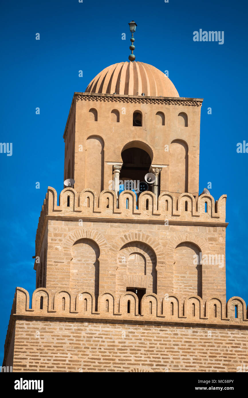 La Grande mosquée de Kairouan (Grande Mosquée de Sidi-Uqba), Tunisie Banque D'Images