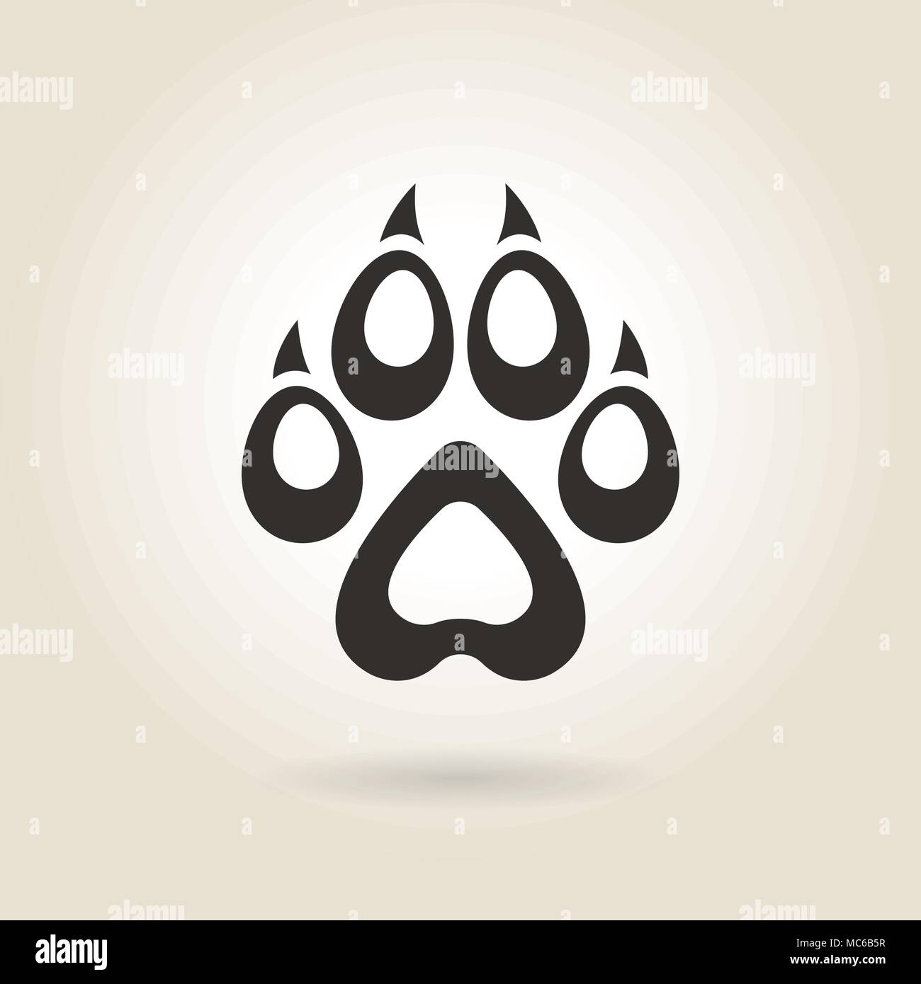 Sentier de l'icône de chien sur un fond clair Illustration de Vecteur