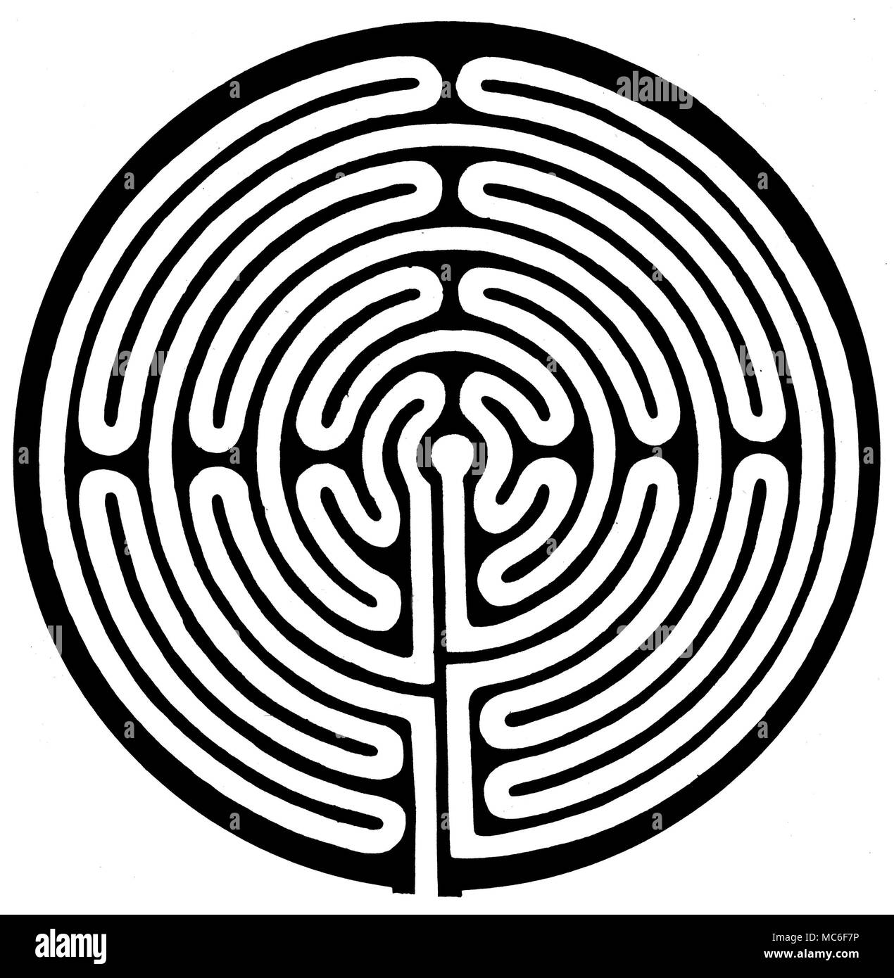 Le labyrinthe de territoire connu sous le nom de 'Julian's Bower' à Alkborough : c'est de quarante pieds de diamètre. Banque D'Images