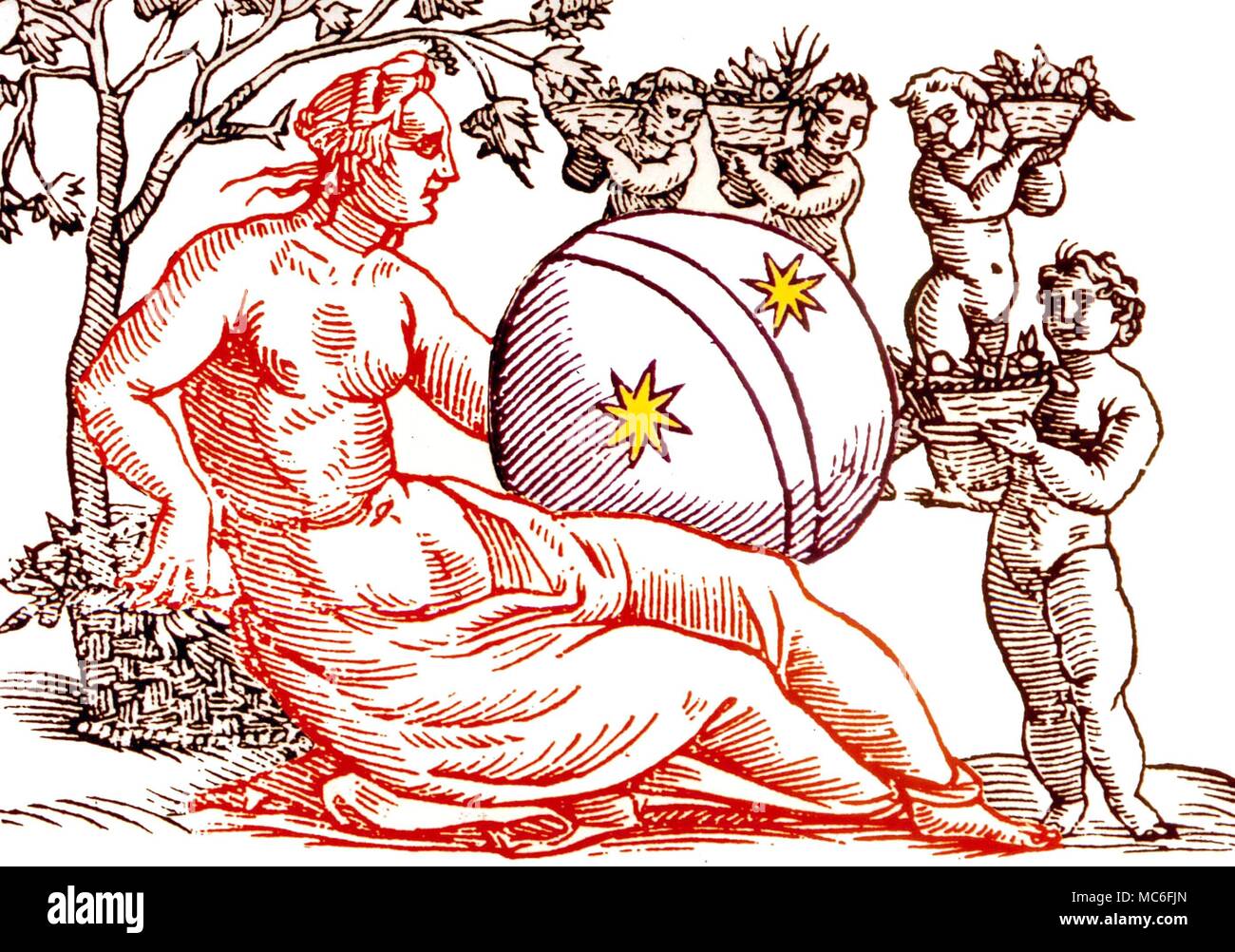Planètes - TERRE Portrait de la déesse-terre mythologique romain. Tellus. Après Natalis Comitis' 'ythologiae», imprimée à Pavie, 1616 Banque D'Images