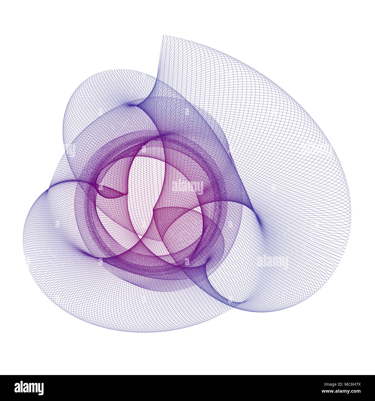 Tirée par un harmonograph les courbes de demande. Initialement, le harmonograph est un dispositif mécanique qui a été utilisé pour dessiner des pendules oscillante photos. Banque D'Images