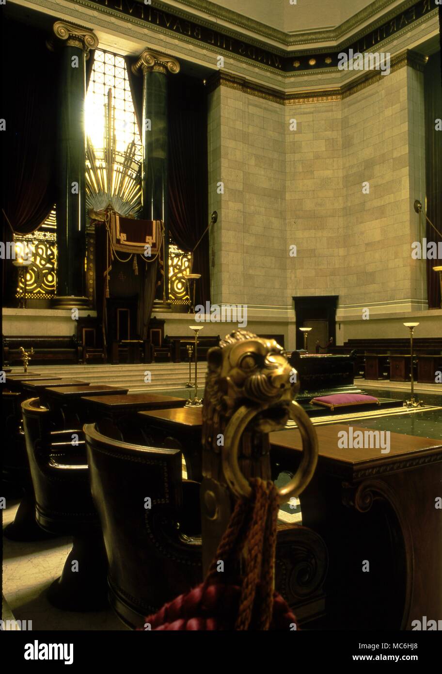 Temple maçonnique à Washington DC. Le Temple supérieur dans les rites écossais Masonic Hall. Banque D'Images