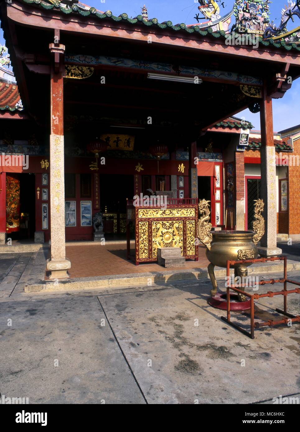 Les Serpents et serpent charmant. Le Serpent Temple, Penang, Malaisie Banque D'Images