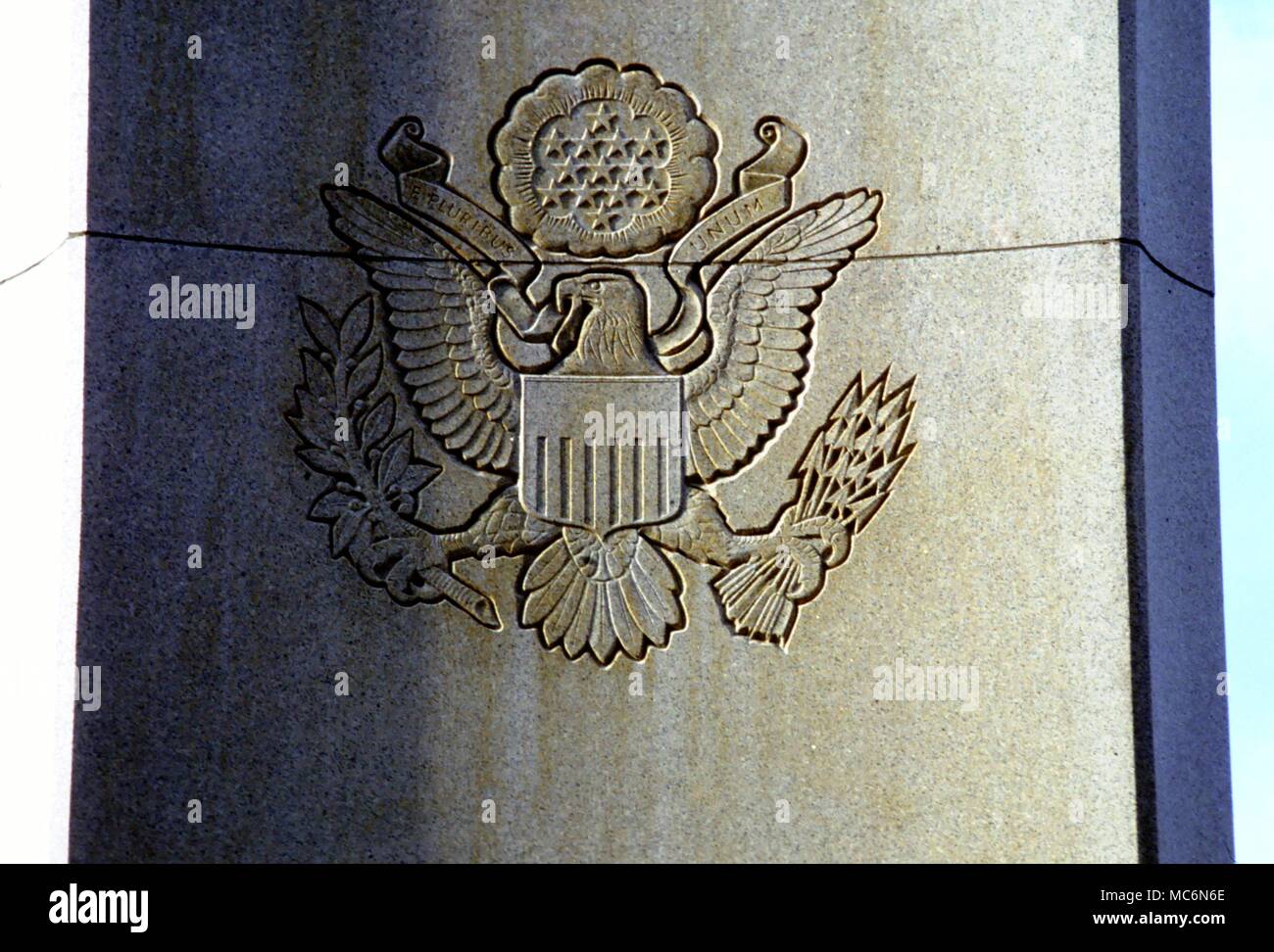 Masonic Grand Sceau de France le sceau des États-Unis d'Amérique selon de nombreux occultistes conçu par un groupe de maçons et dont plusieurs symboles maçonniques d'un monument à Washington DC Banque D'Images