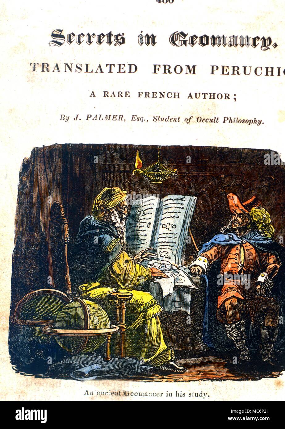 La géomancie- est correctement la divination au moyen de terre- à l'origine, à partir de marques faites sur la terre. Dans les méthodes modernes, les marques peuvent être faites sur papier : de telles marques modèles formels de chiffres géomantique sont construits et lire en fonction d'un système complexe d'interprétation découlant de l'astrologie. 2004 Charles Walker / Banque D'Images