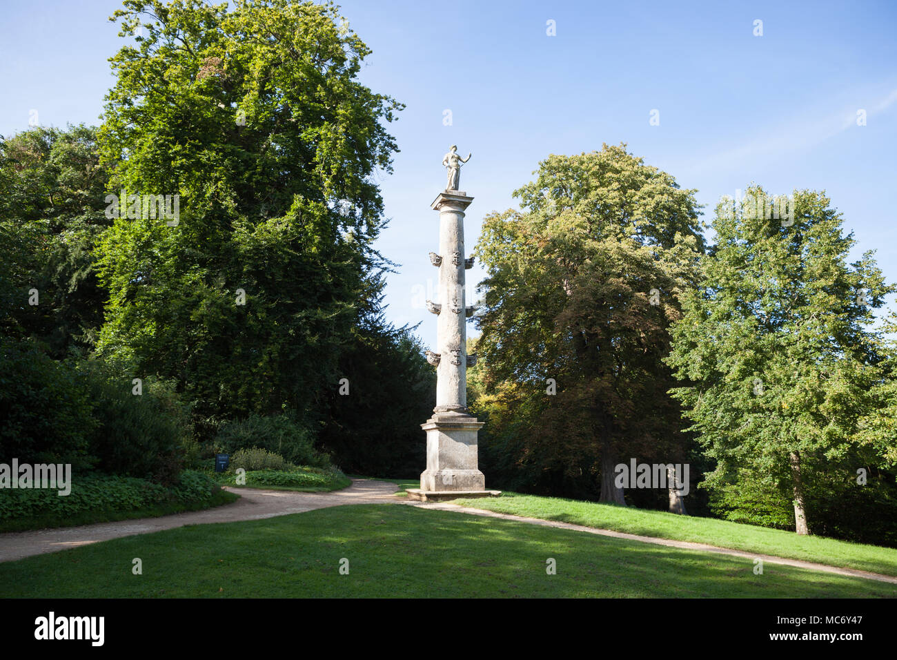 La colonne de Grenville, Stowe paysage de jardins, Stowe House, dans le Buckinghamshire, Angleterre, RU Banque D'Images