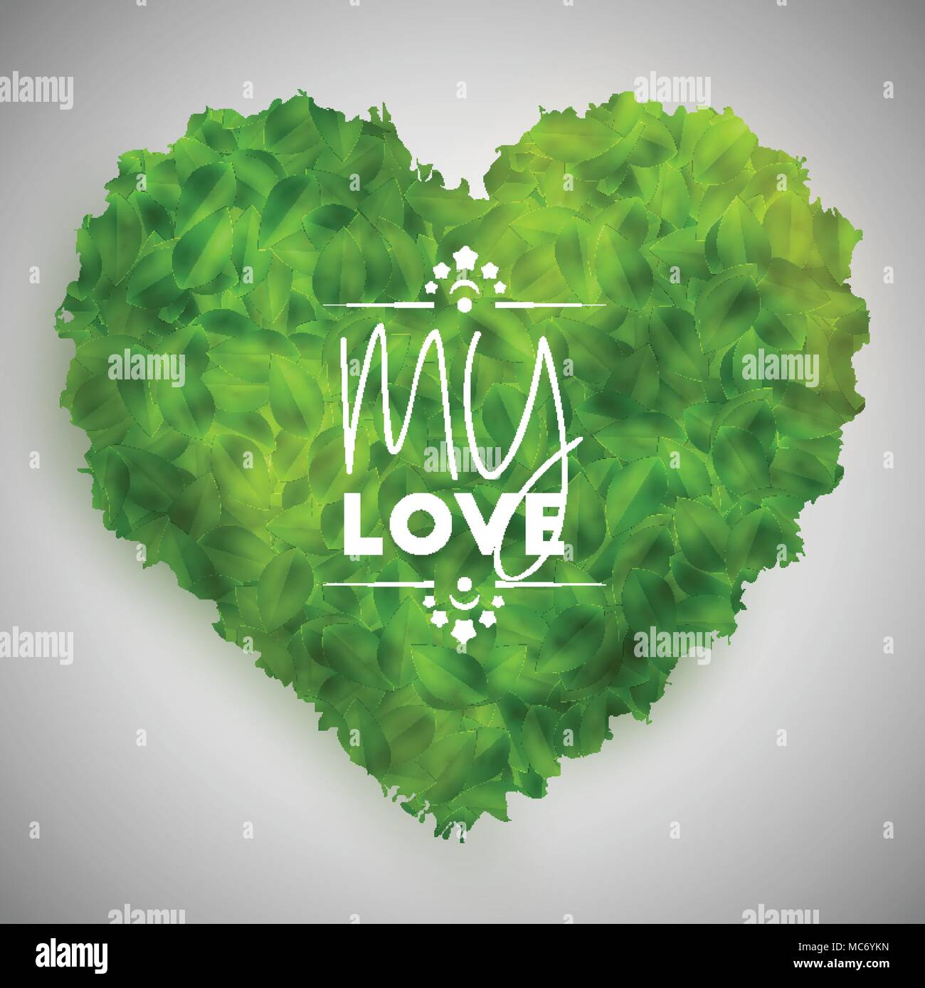 Coeur feuilles vertes, vector Illustration de Vecteur