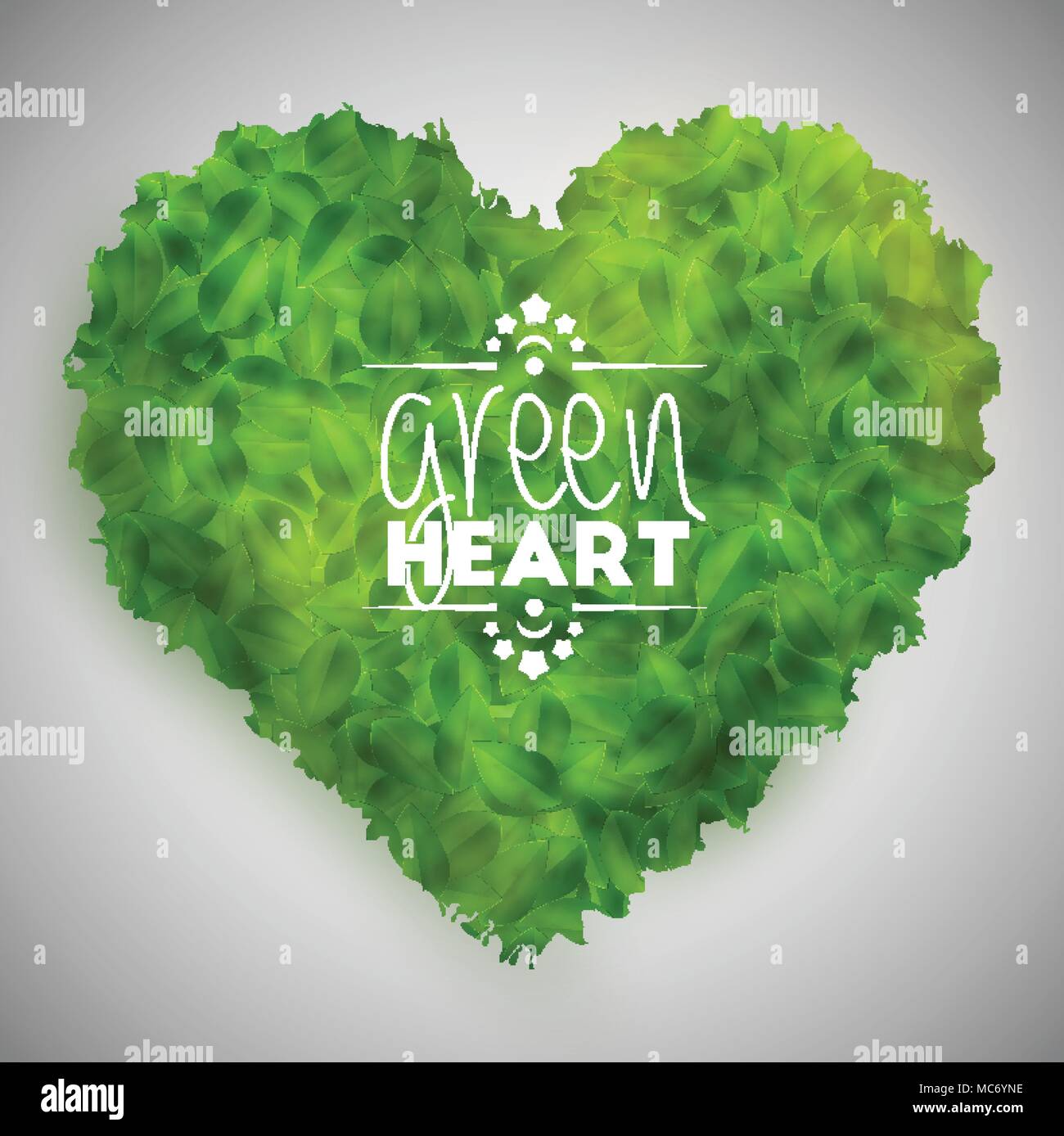 Coeur feuilles vertes, vector Illustration de Vecteur