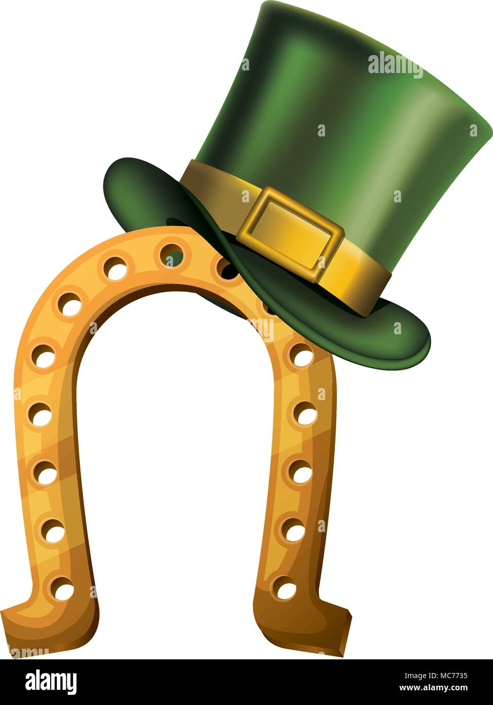 Horseshoe avec elf hat saint Patrick Illustration de Vecteur