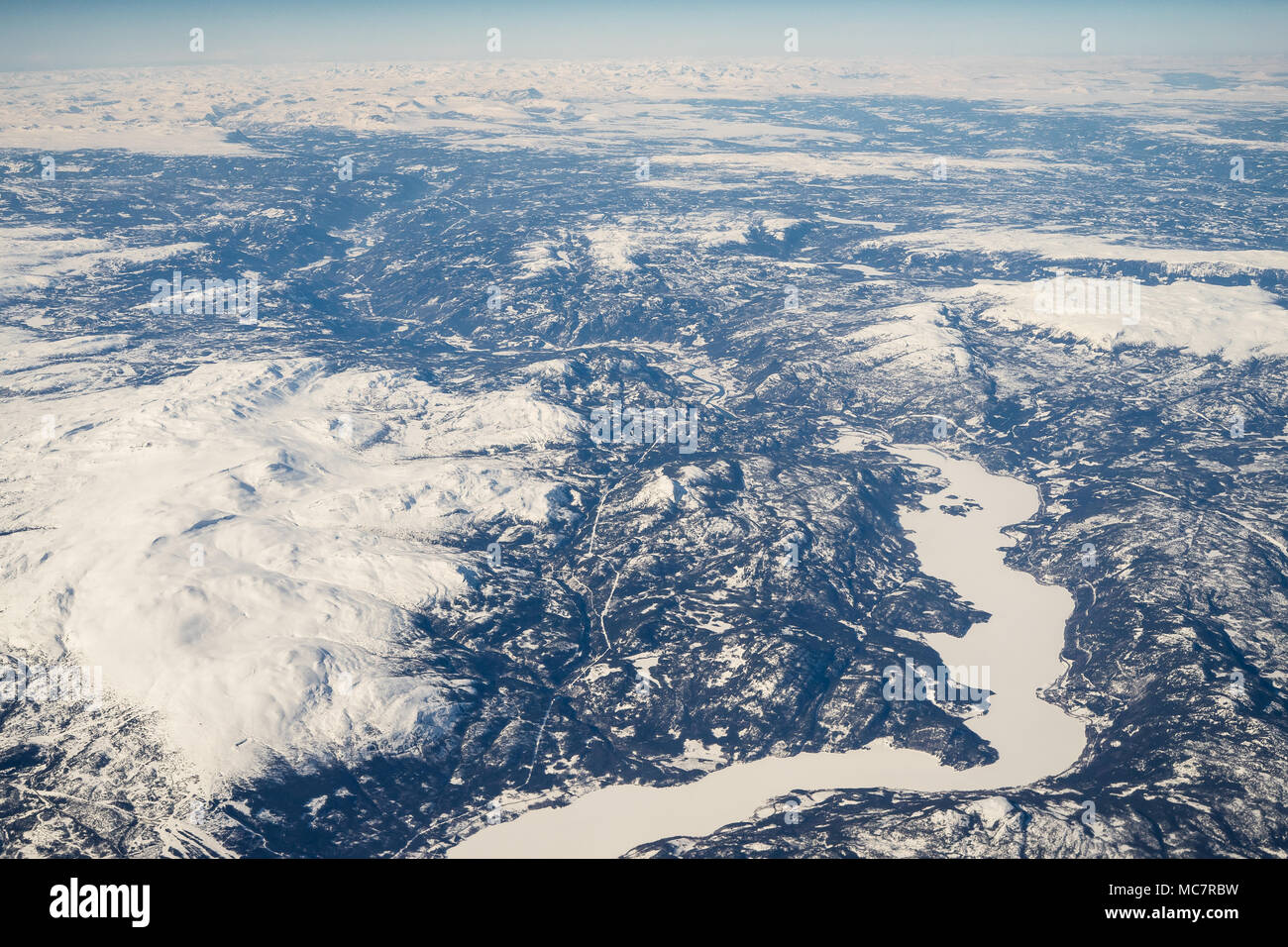 En hiver paysage norvégien Banque D'Images