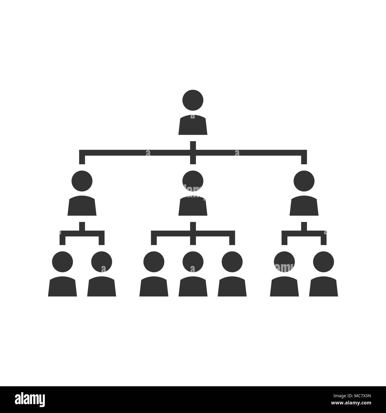 L =organigramme avec des gens d'affaires dans l'icône vecteur télévision style. Illustration de la coopération des gens sur fond blanc isolé. Le travail d'équipe bu Illustration de Vecteur