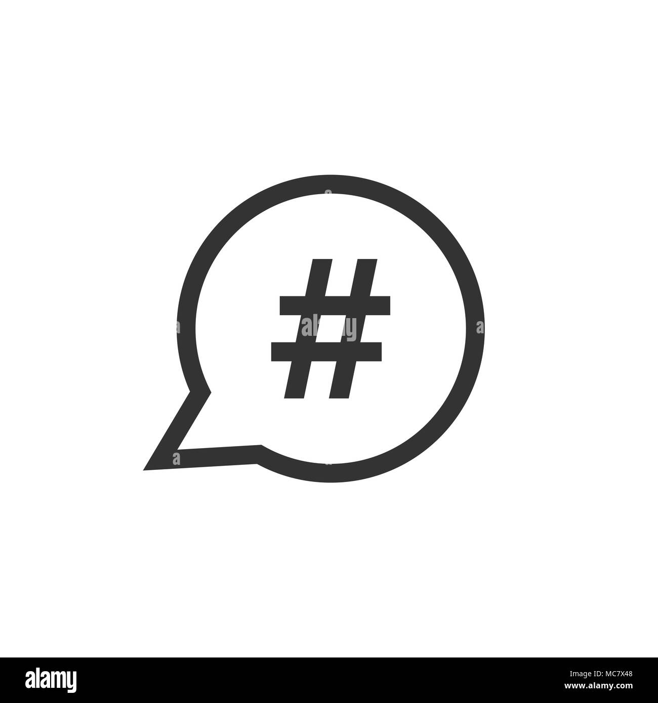 Icône vecteur hashtag dans télévision style. Social Media marketing illustration sur fond blanc isolé. Concept de réseau hashtag. Illustration de Vecteur