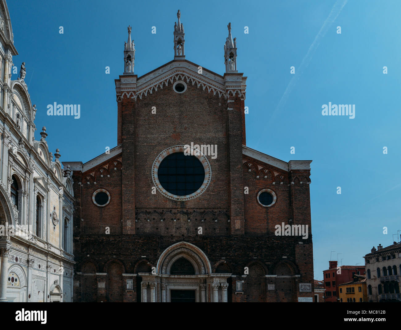 Façade de la basilique dei Santi Giovanni e Paolo - Venise, Italie Banque D'Images