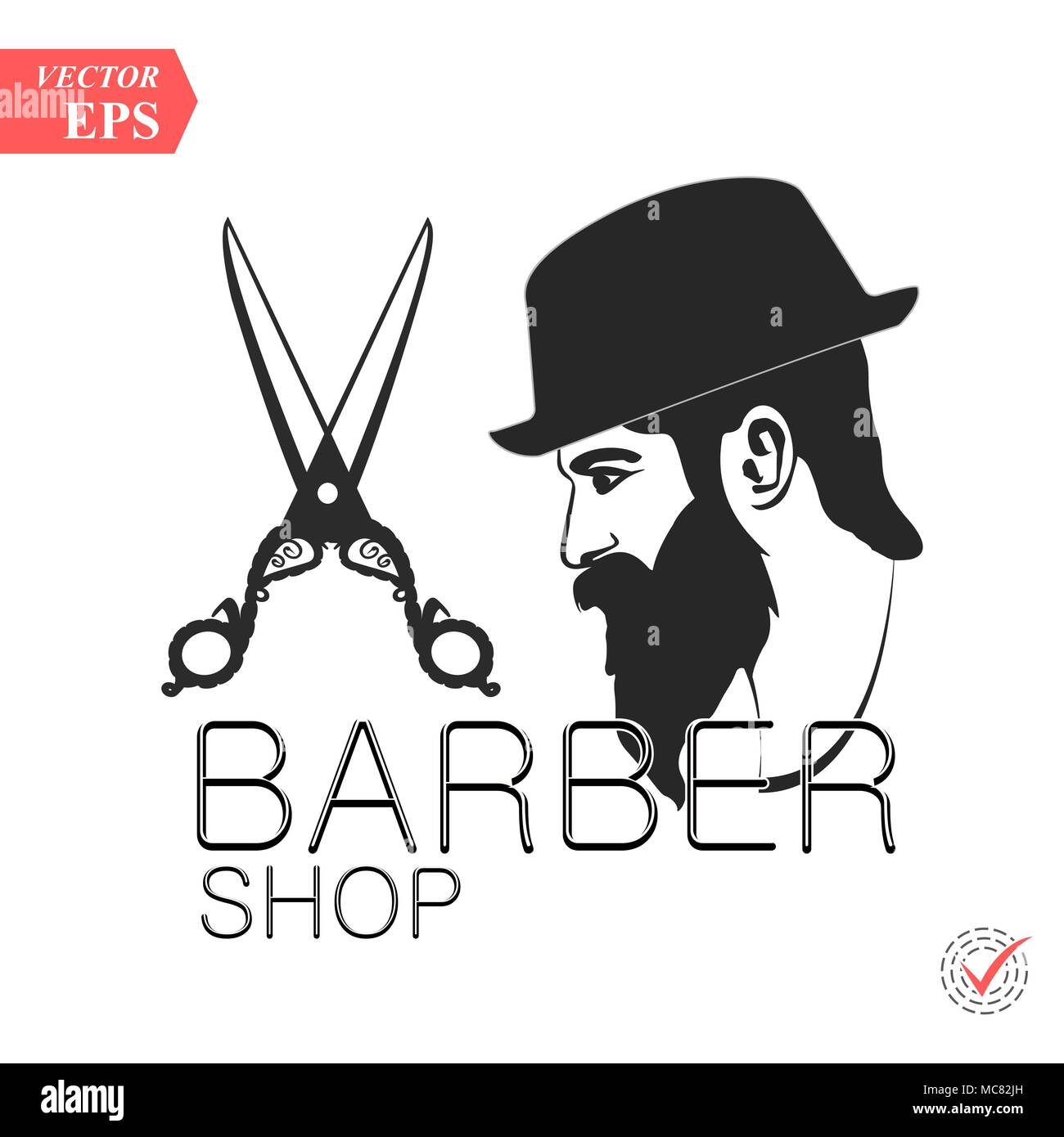 Coiffure pour homme coiffure logo eps illustration de l'étiquette Illustration de Vecteur