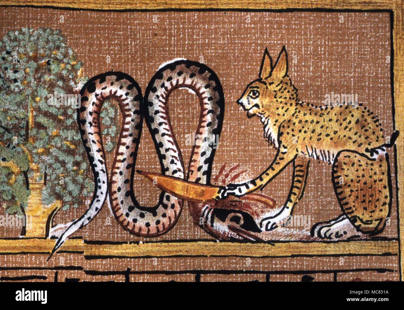 Le serpent d'origine démoniaque de lore - Apep, un esprit de ténèbres. À partir de la copie de la lithographie du papyrus d'Hunefer, à Wallis Budge's 'Le Livre des morts égyptien". Banque D'Images