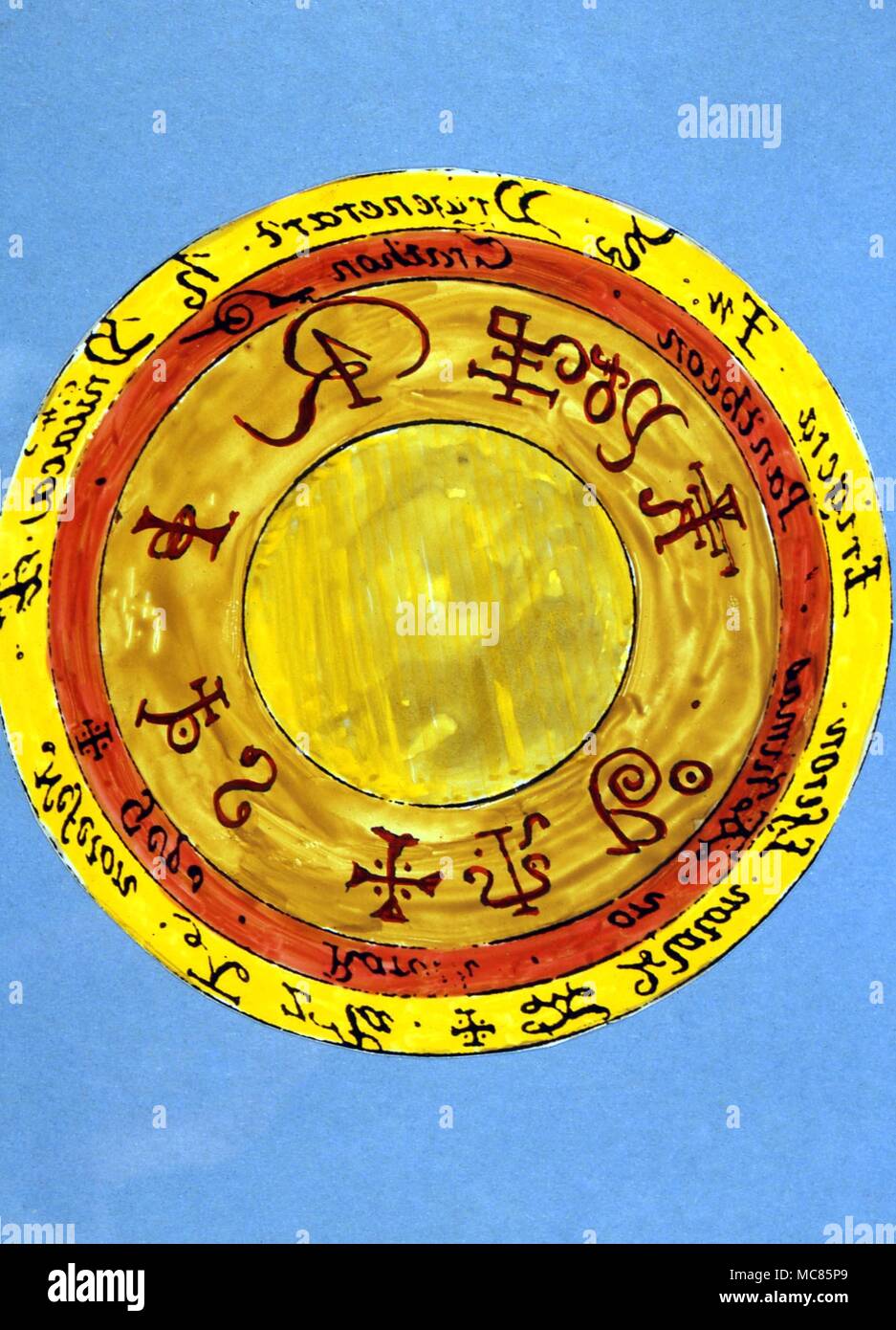 GRIMOIRE l'anneau de Salomon, de "l'Art de Cyprien', un milieu du 16ème  siècle manuscrit, sur 'l'angélologie' et les démons Photo Stock - Alamy