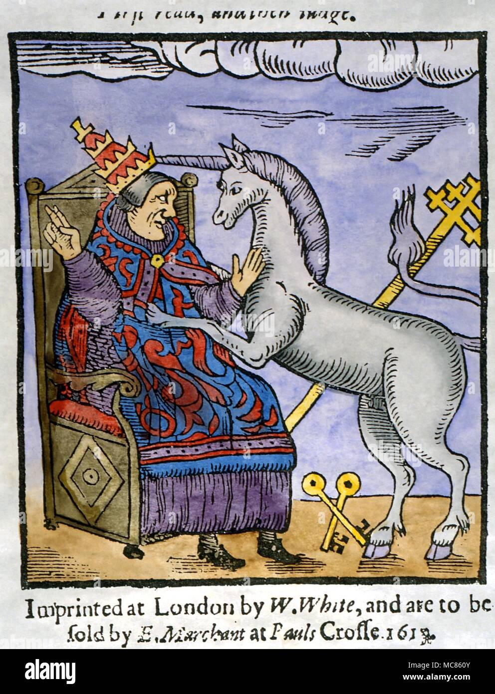 CHRISTIAN avec Unicorn Pape, dans la brochure anti-papal, ''un bad boys' de 1617 Nunnes Banque D'Images