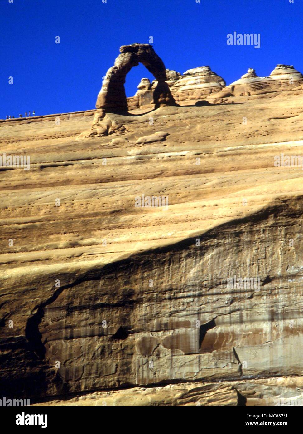 Les Indiens de l'Amérique du Nord les minces Arch dans Arches national park, une fois qu'un important centre sacré pour les Indiens d'Amérique du Nord Banque D'Images