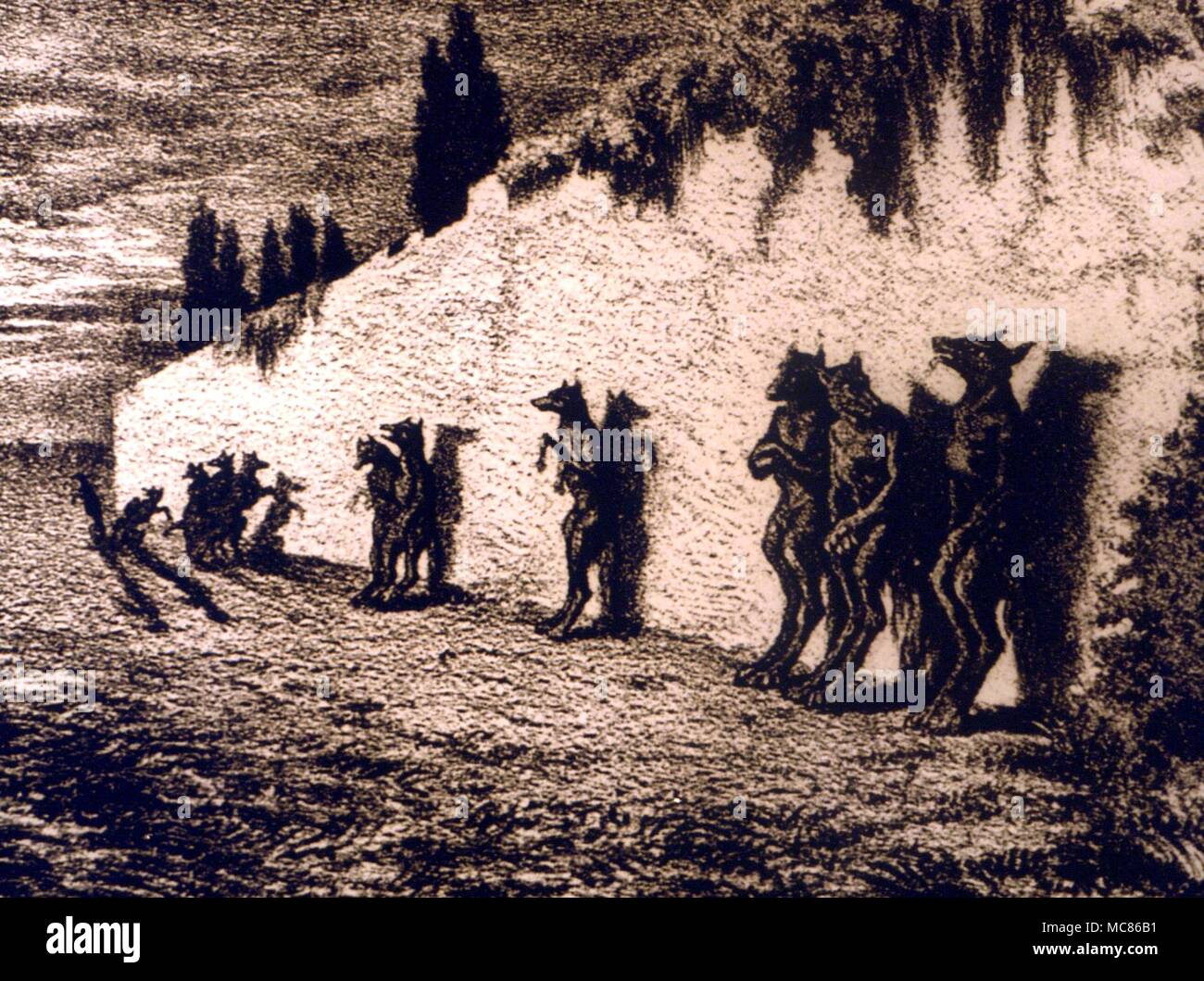 Werewolves 'Les lupins' par Maurice Sand, après une rencontre personnelle décrite par George Sand en 1858 Banque D'Images