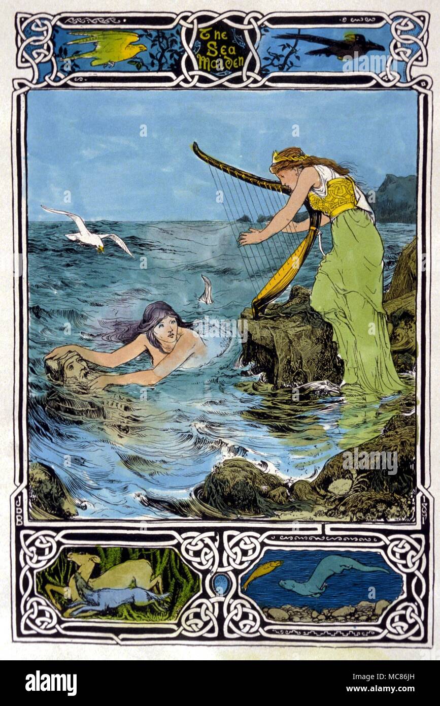'La Mer Celtique Maiden' - illustration frontispice par John Batten à Jacob's 'Celtic Fairy Tales", 1892 Banque D'Images