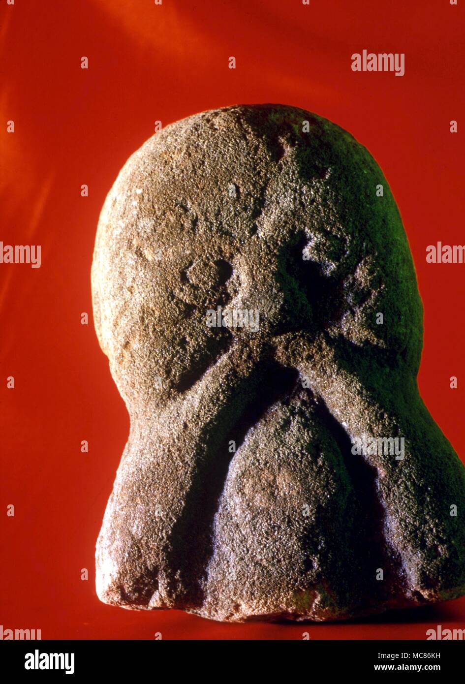 CELTIC HEAD Date inconnue. Manor House Museum, Ilkley, West Yorkshire Banque D'Images