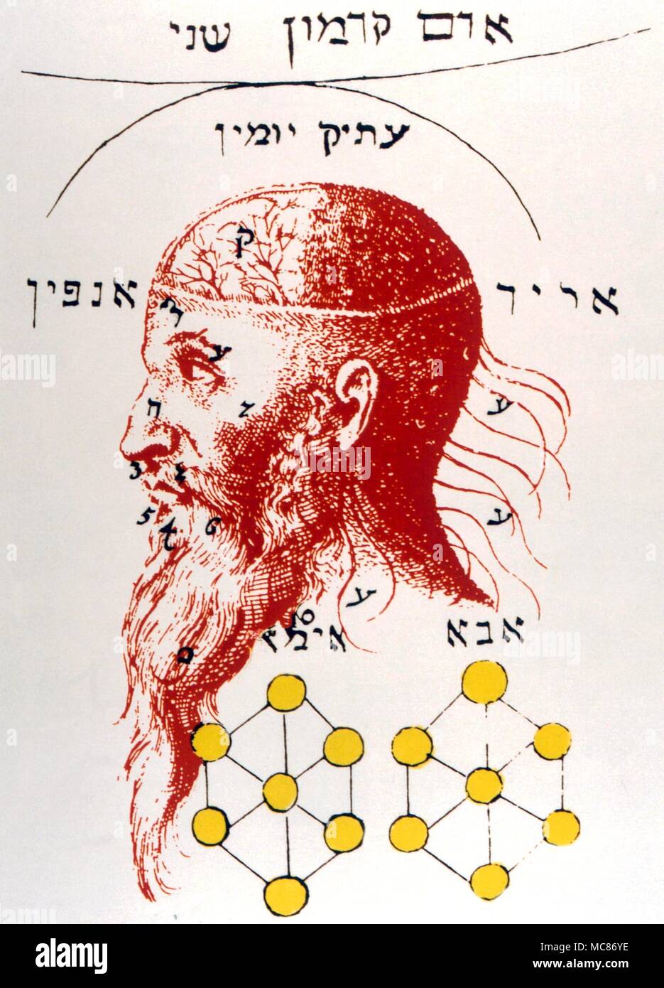 La grande cabale de visage Prosopus. Après l'illustration de l'oeuvre de Rosenroth Knorr, 'Kabbala Denudata' Banque D'Images