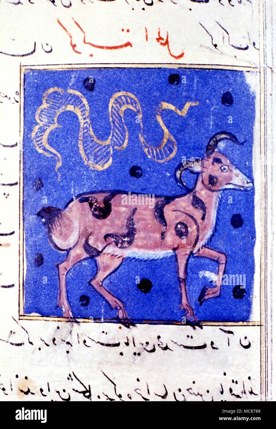 Astrologie - l'Arabe libre du Bélier le Bélier. À partir d'un manuscrit du 18ème siècle autrefois dans la collection de la Dar al Athar al Islammiyah, Koweït Banque D'Images Astrologie - l'Arabe libre du Bélier le Bélier. À partir d'un manuscrit du 18ème siècle autrefois dans la collection de la Dar al Athar al Islammiyah, Koweït Banque D'Images
