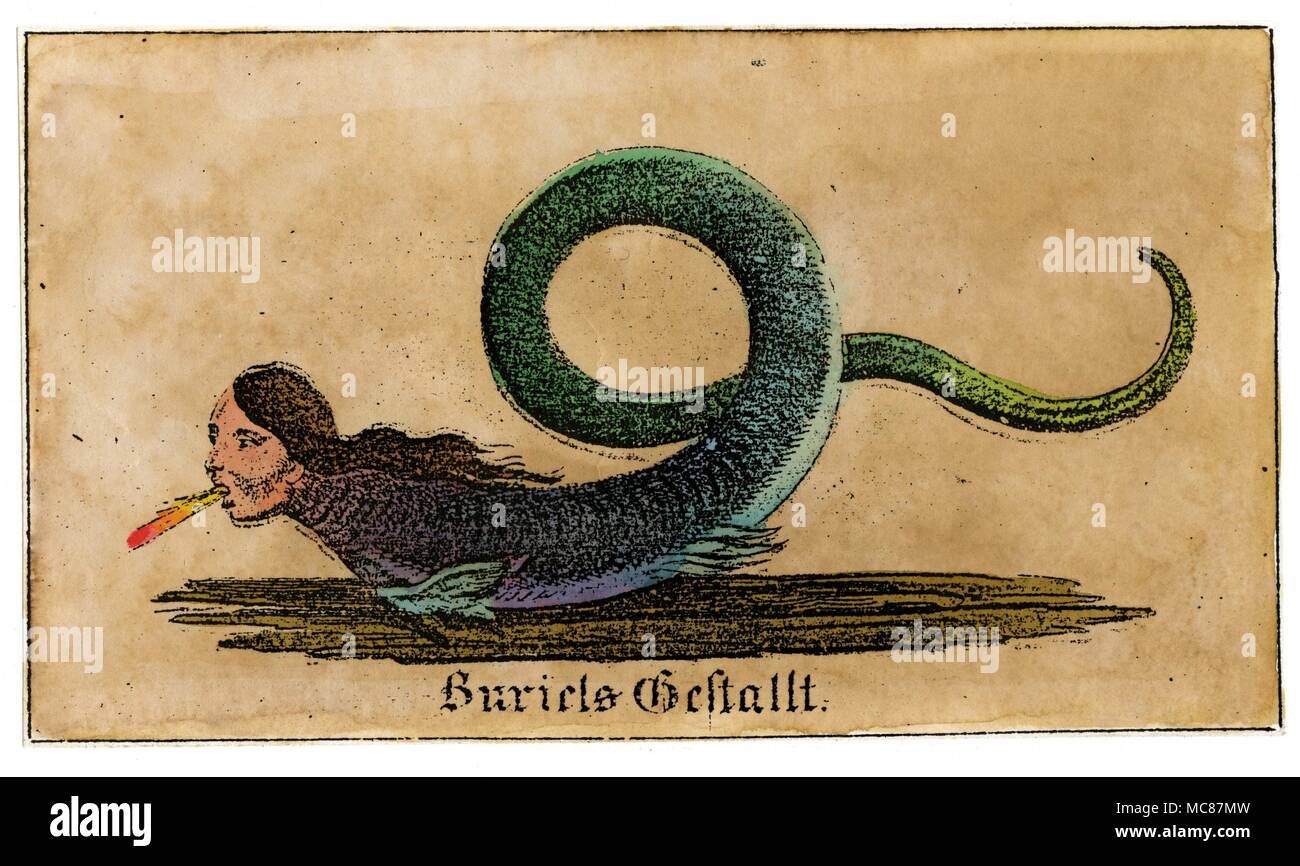 Le démon Buriel dans sa manifestation comme un monstre de serpentine. À partir de 'l'Autrichienne Schiebel Faustbuch.' Banque D'Images